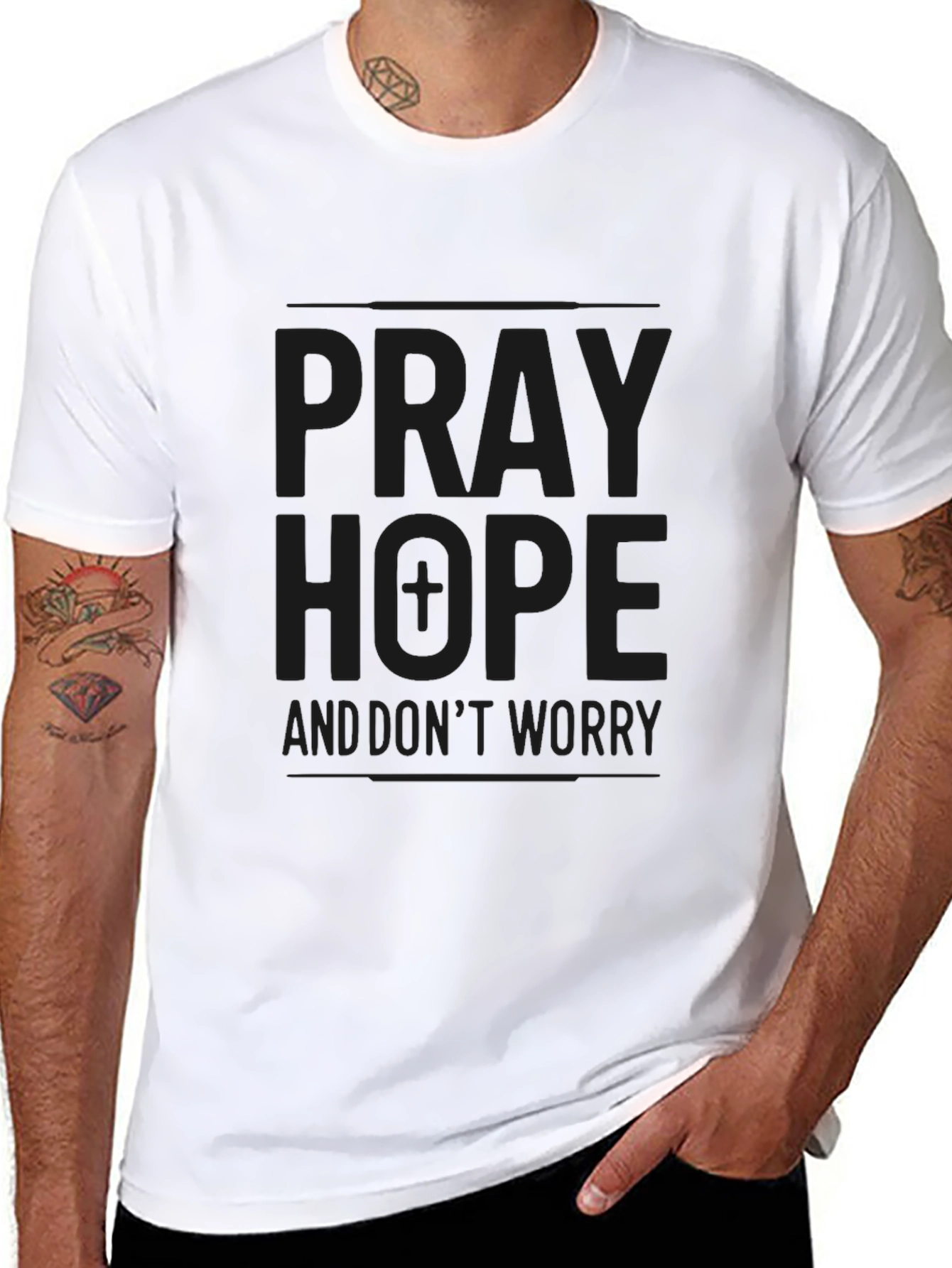 Pray Hope Worry Black T-Shirt