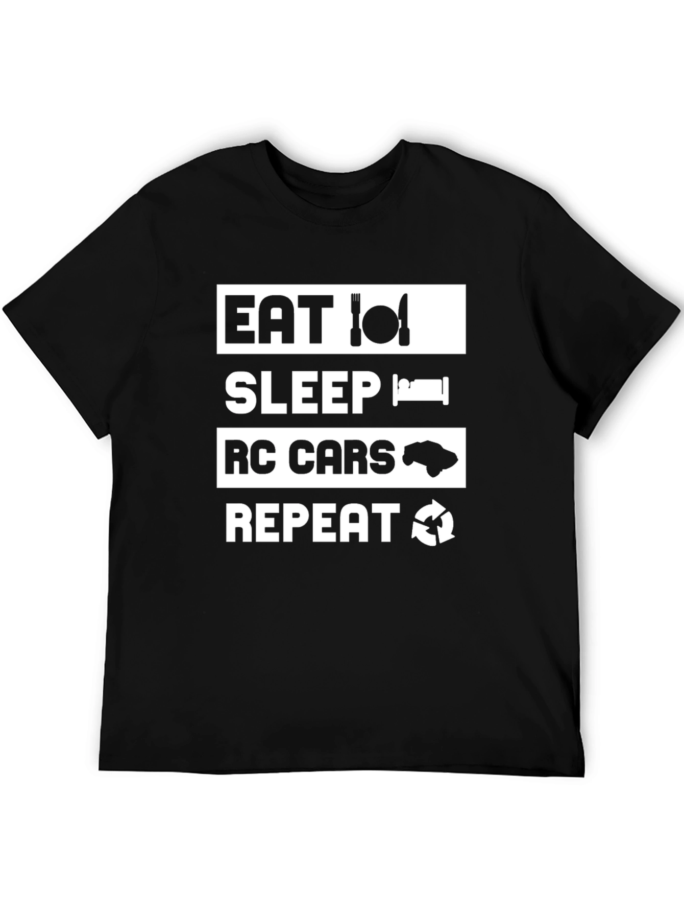 Eat Sleep RC Cars Repeat Black T-Shirt