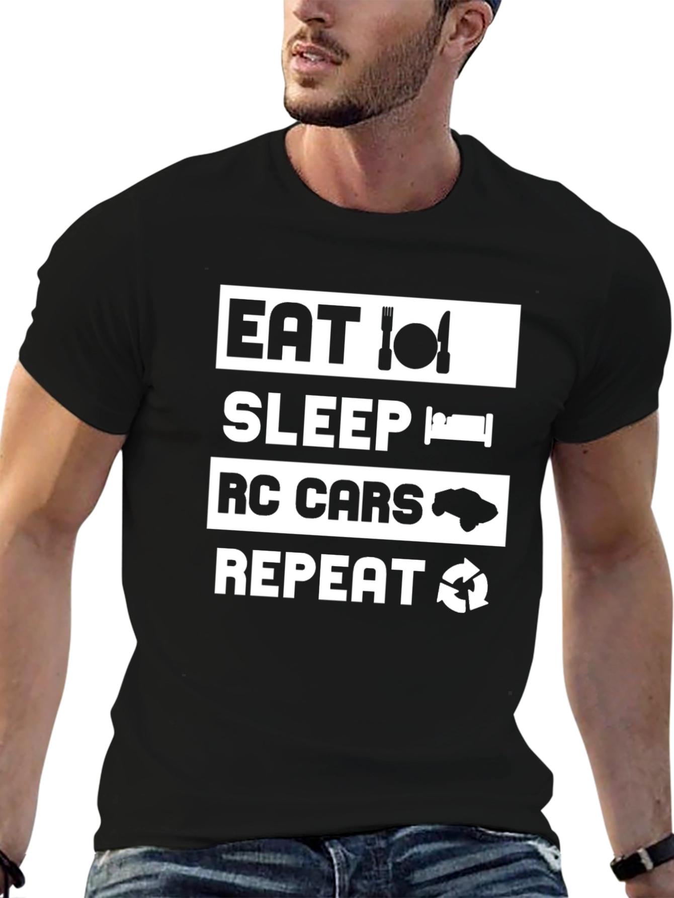 Eat Sleep RC Cars Repeat Black T-Shirt
