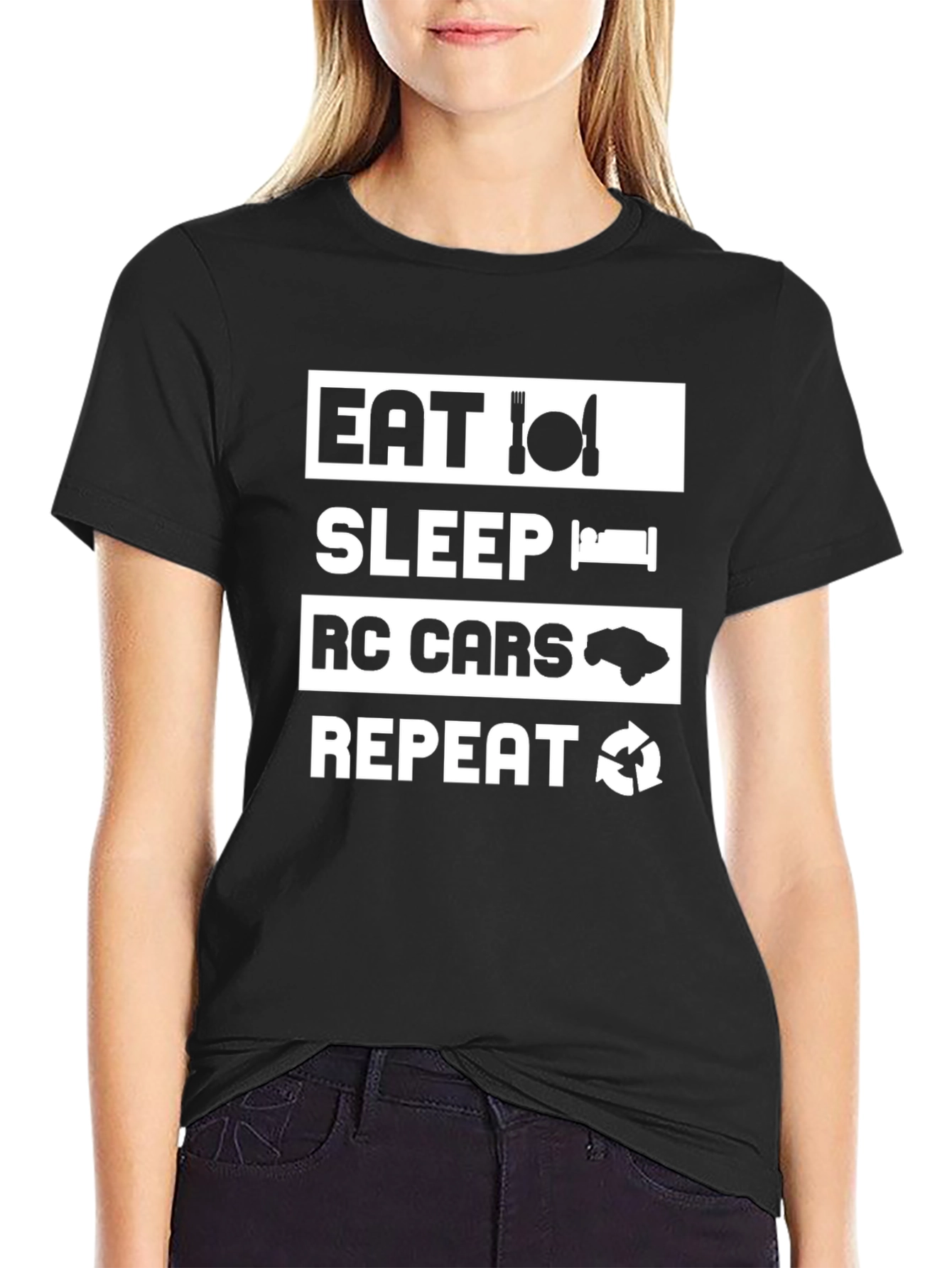 Eat Sleep RC Cars Repeat Black T-Shirt