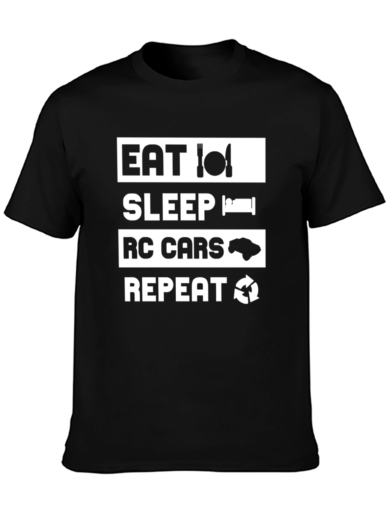 Eat Sleep RC Cars Repeat Black T-Shirt