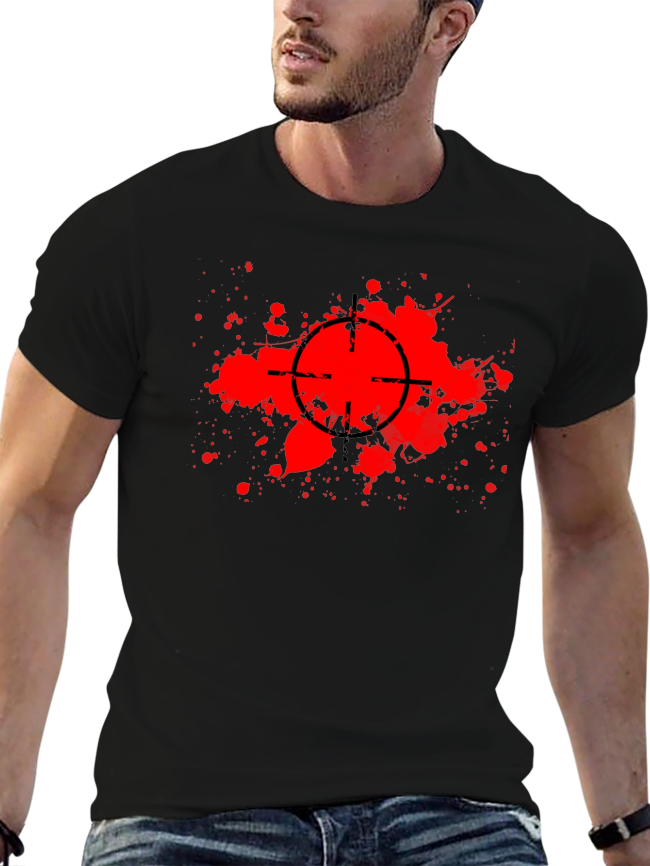 Target Splatter Graphic Black T-Shirt