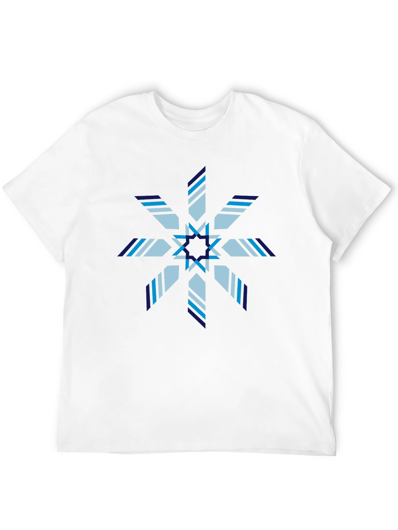 Geometric Snowflake Graphic Print Black T-Shirt