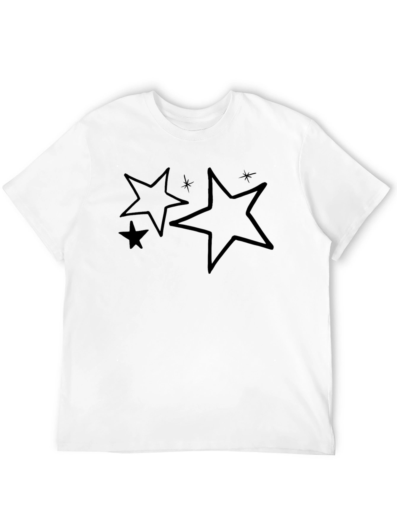 Star Graphic Black T-Shirt Casual Style
