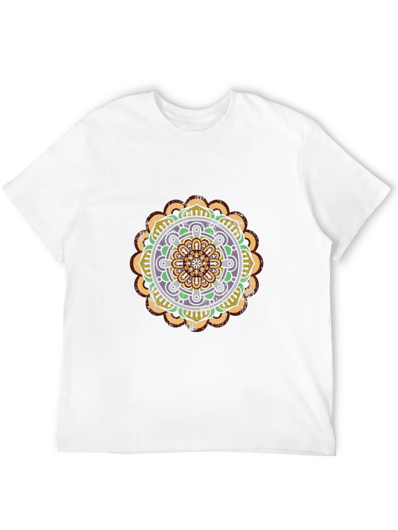 Black Mandala Graphic Tee - Stylish Mens Cotton T-Shirt