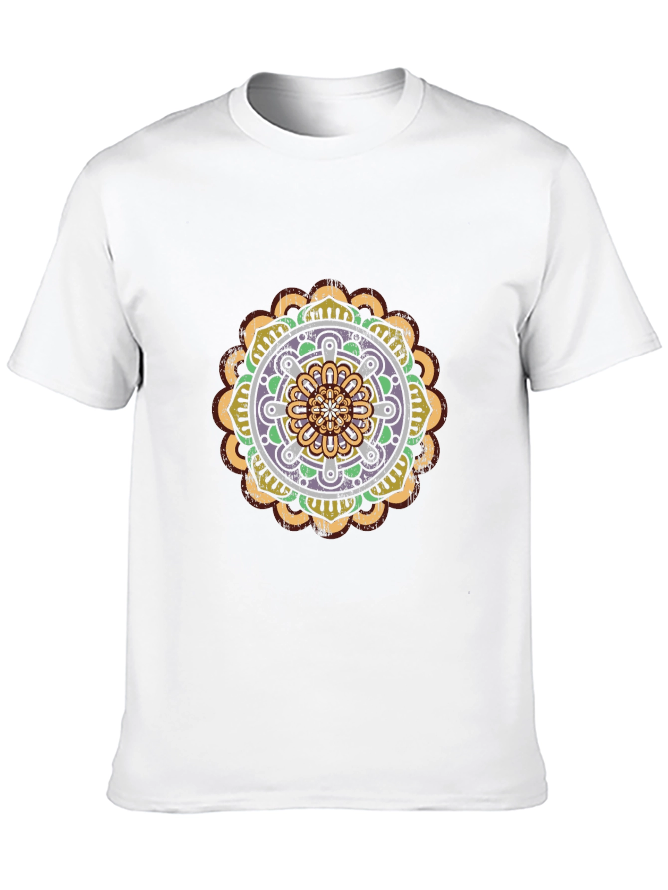 Black Mandala Graphic Tee - Stylish Mens Cotton T-Shirt