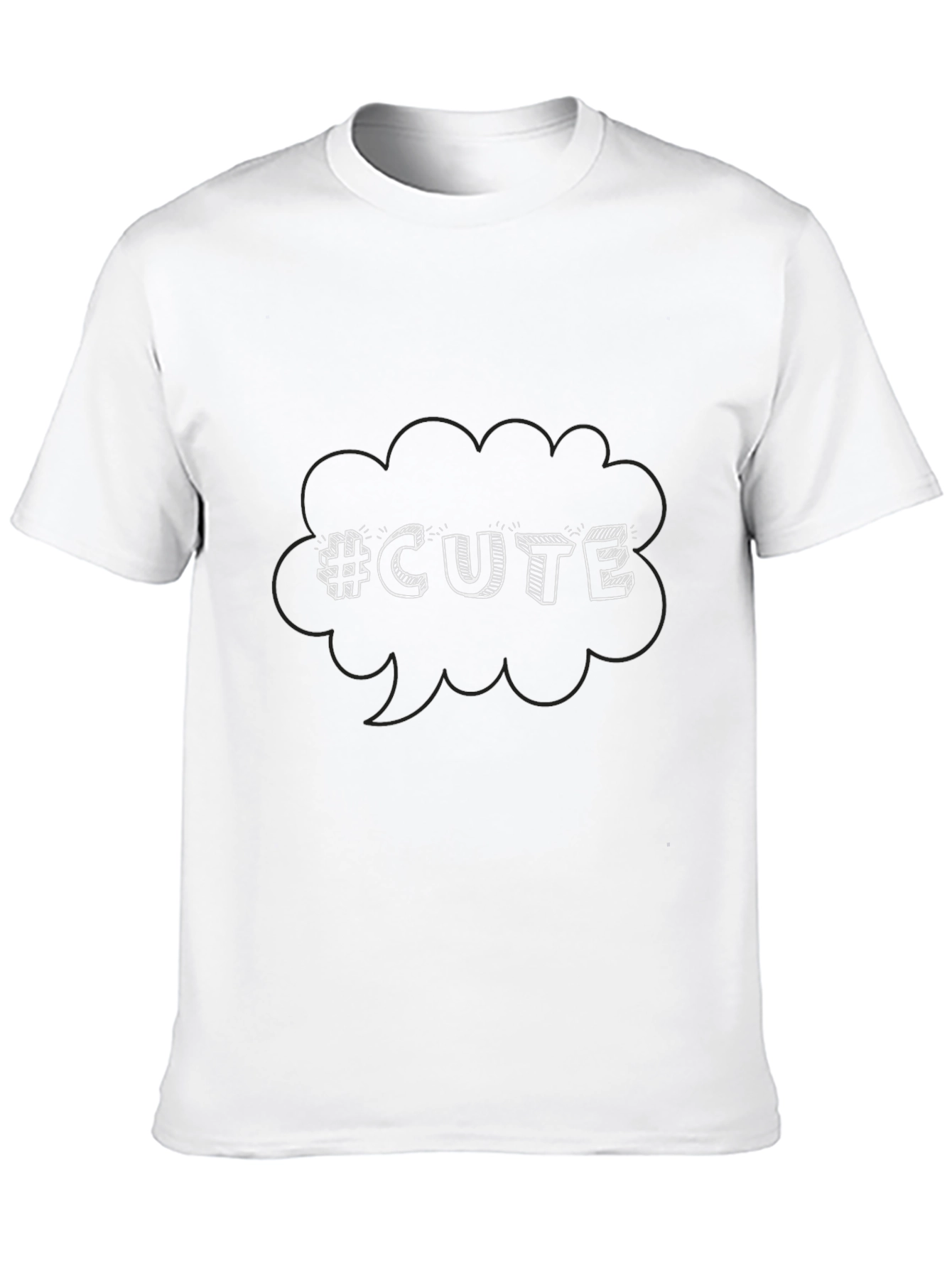#CUTE Graphic Tee - Stylish Mens Black T-Shirt