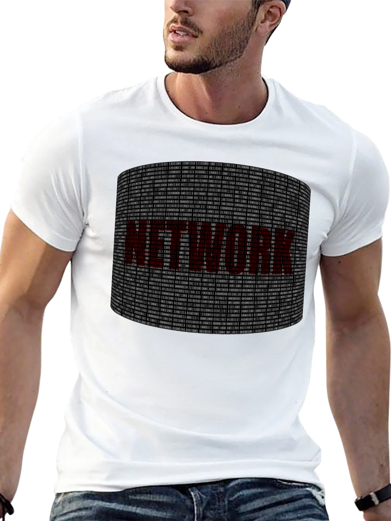 Network Binary Code Graphic Tee - Geek T-Shirt
