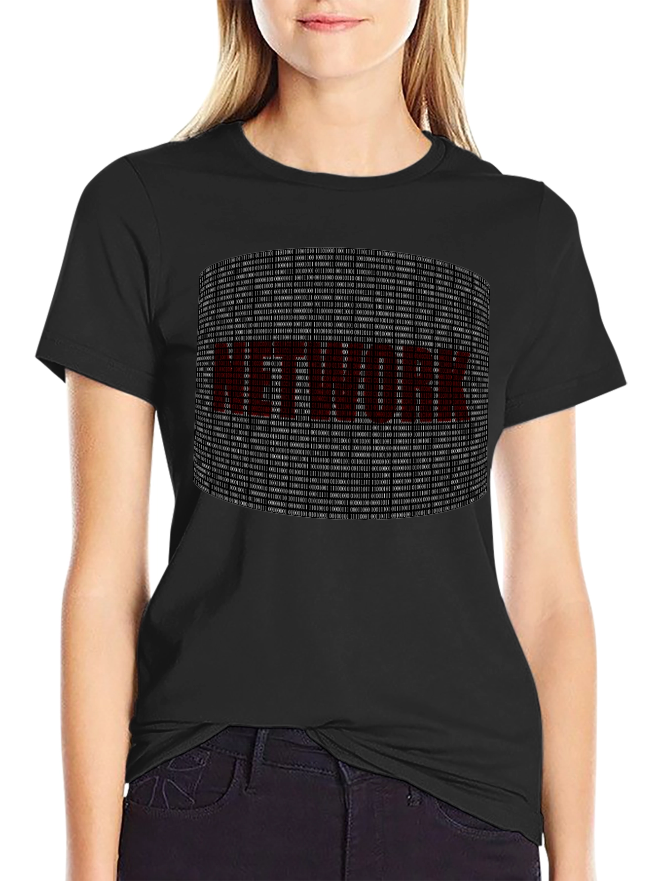 Network Binary Code Graphic Tee - Geek T-Shirt