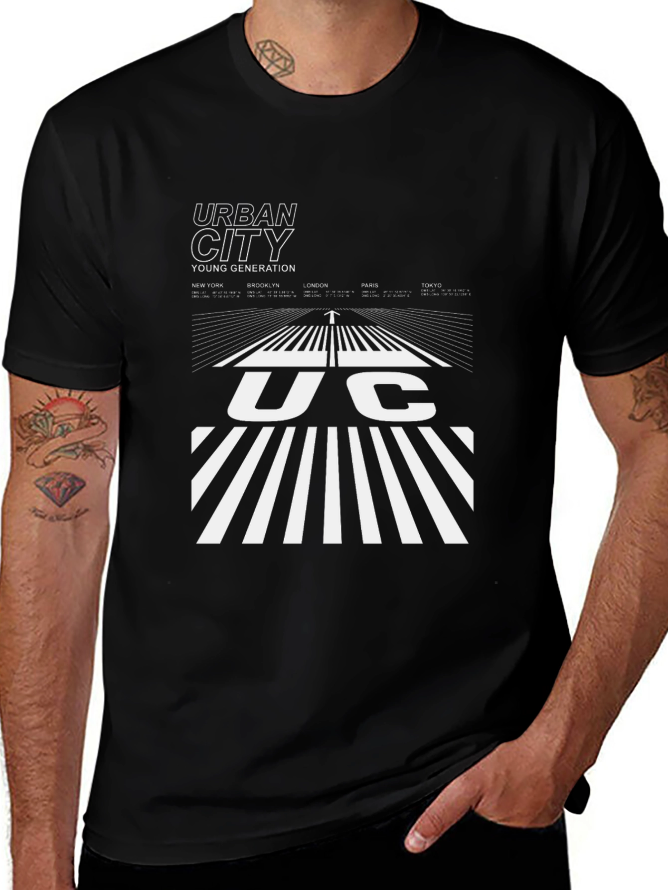 Urban City Graphic Tee - Black Cotton Blend