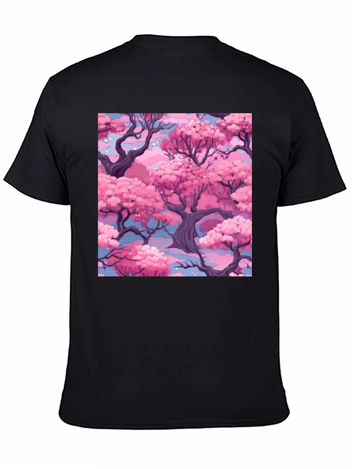 Sakura Blossom T-Shirt - Black Cotton Blend