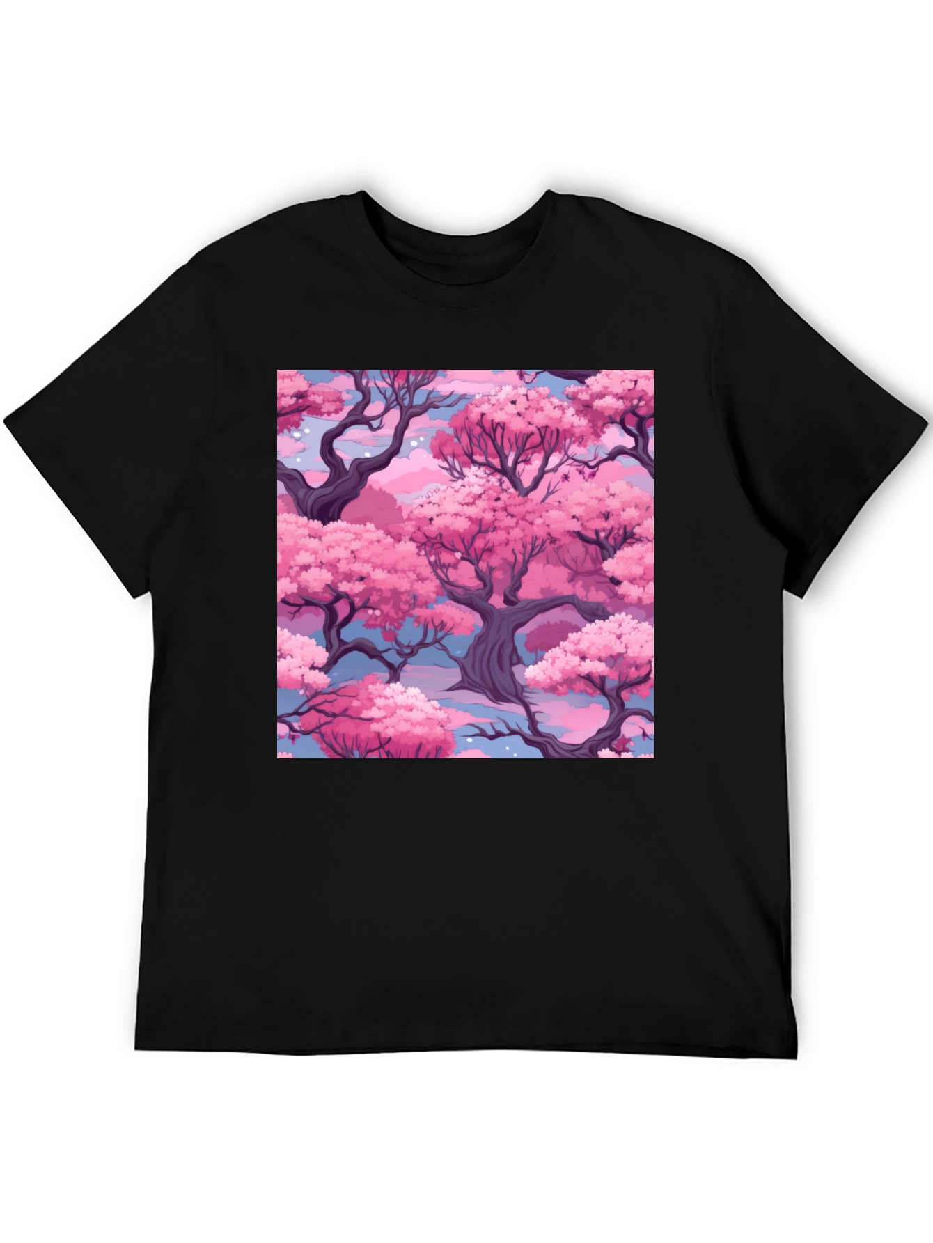 Sakura Blossom T-Shirt - Black Cotton Blend