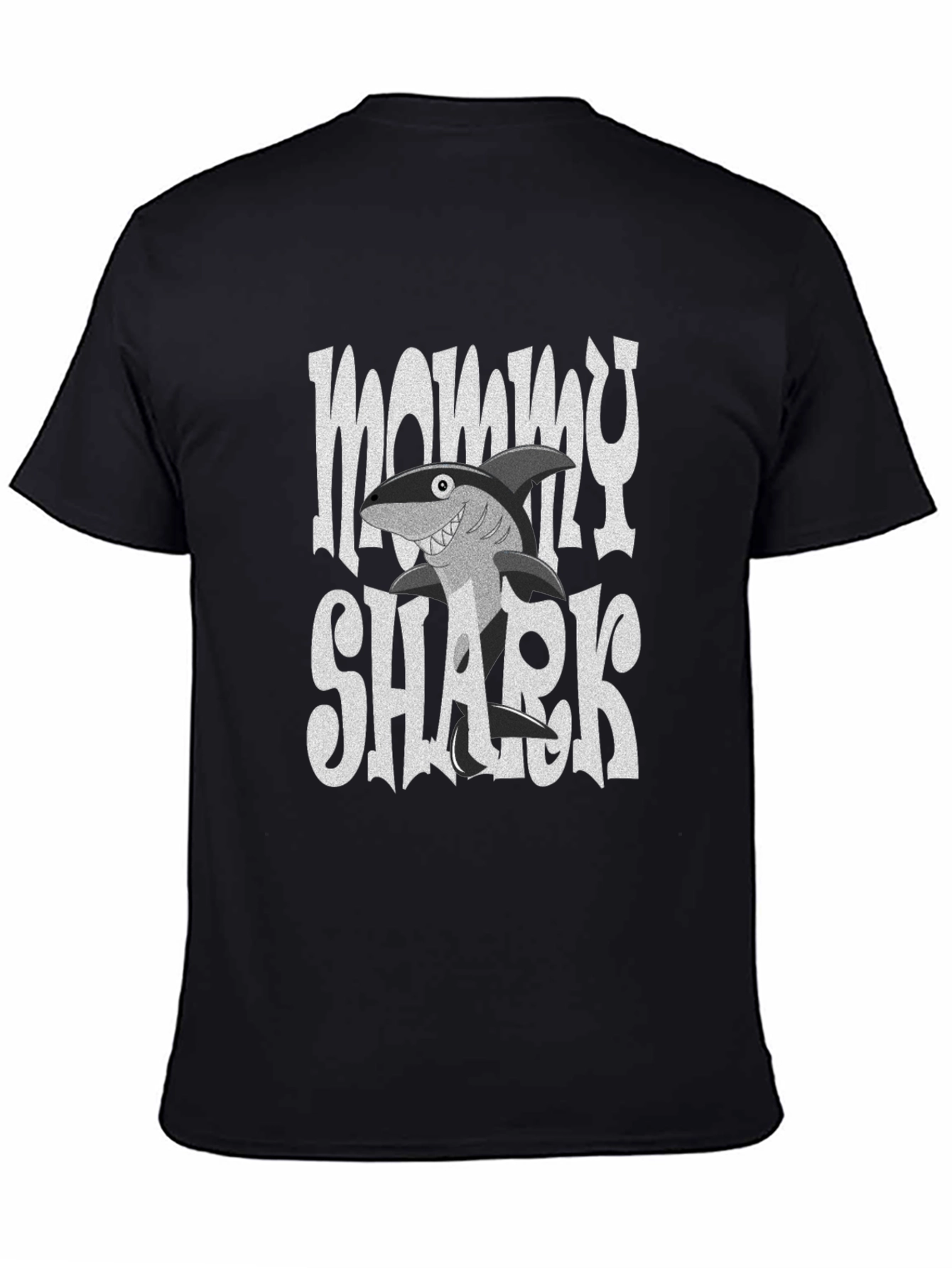Mommy Shark Graphic Tee - Black Cotton Comfort