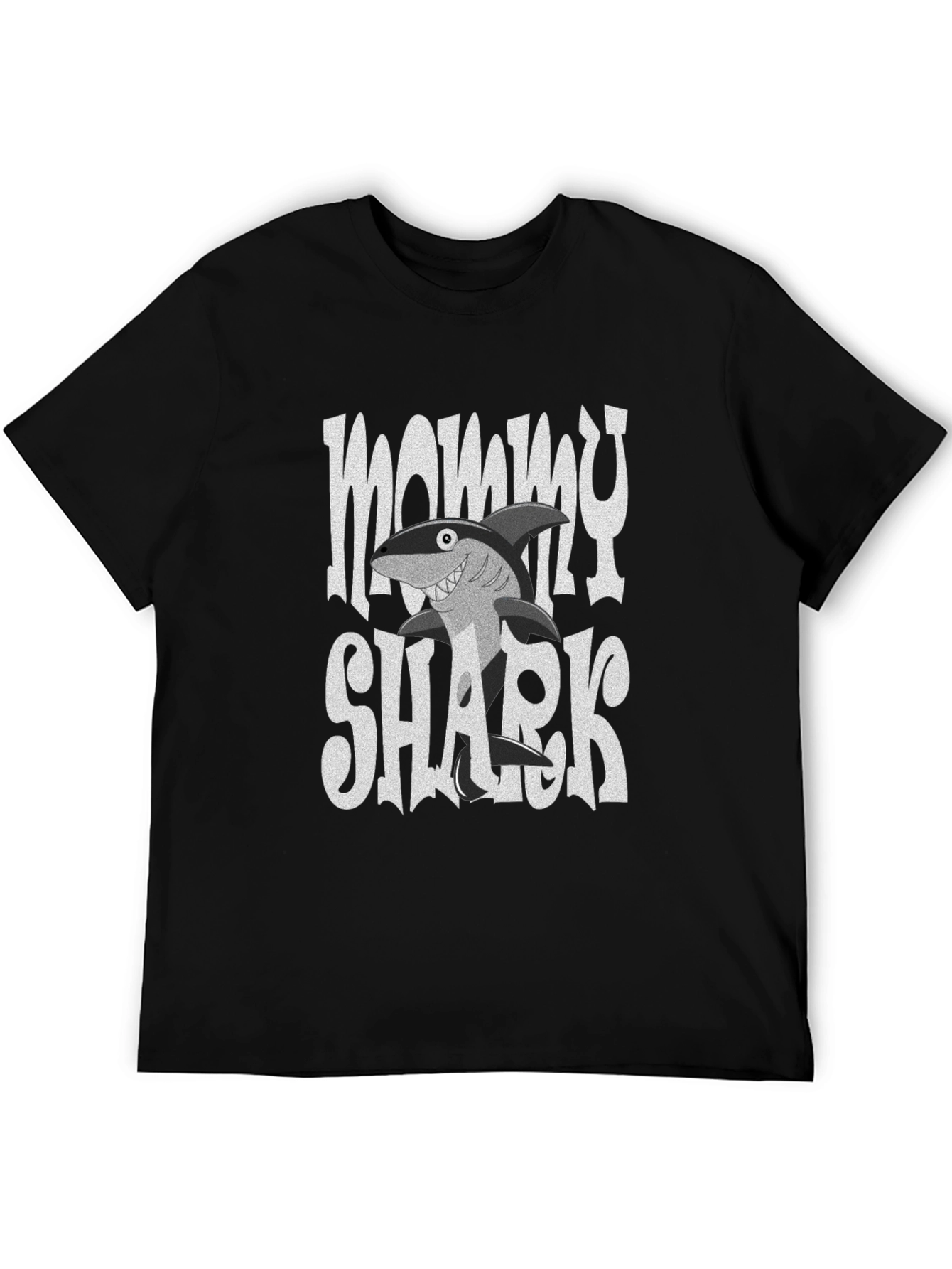 Mommy Shark Graphic Tee - Black Cotton Comfort