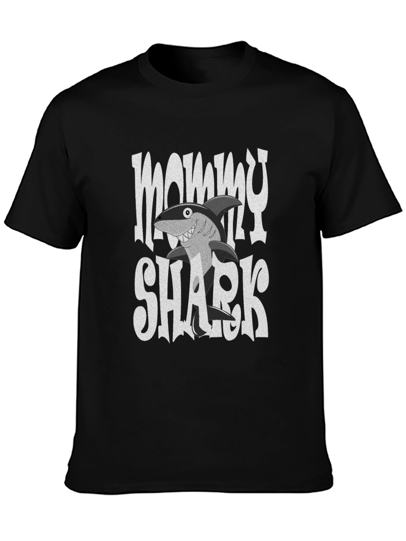 Mommy Shark Graphic Tee - Black Cotton Comfort