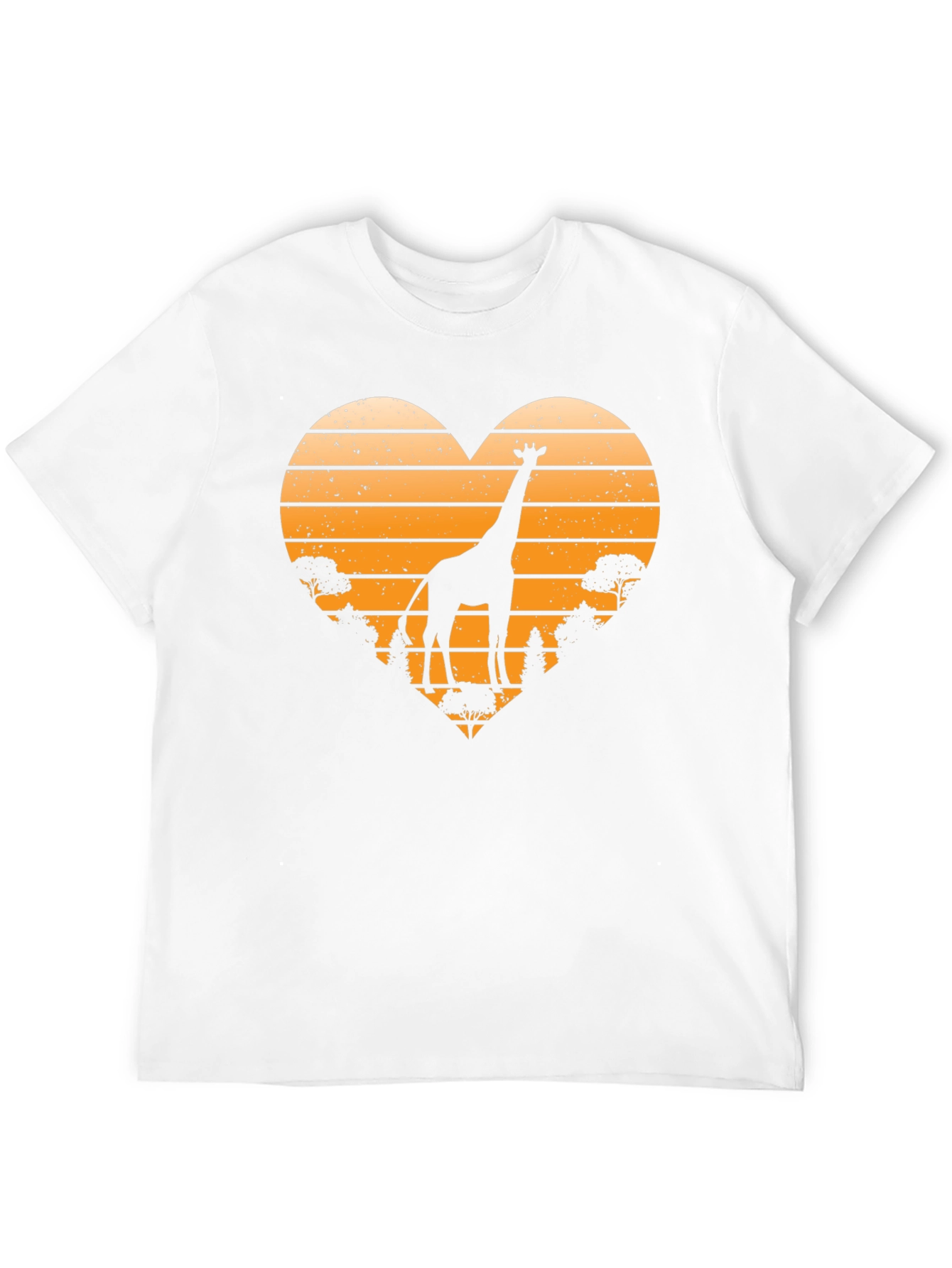 Giraffe Sunset Heart T-Shirt - Wildlife Tee
