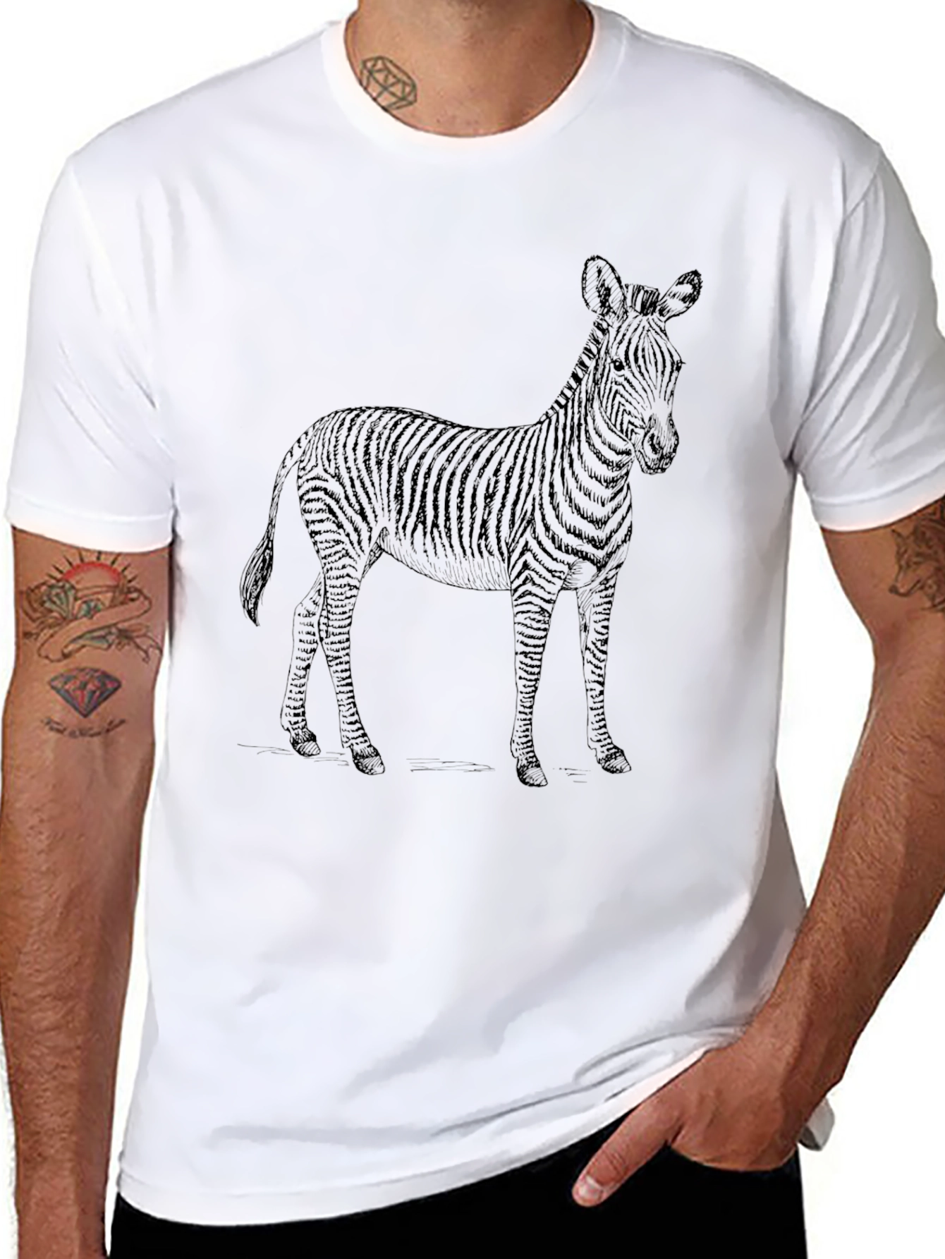 Zebra Graphic Black T-Shirt
