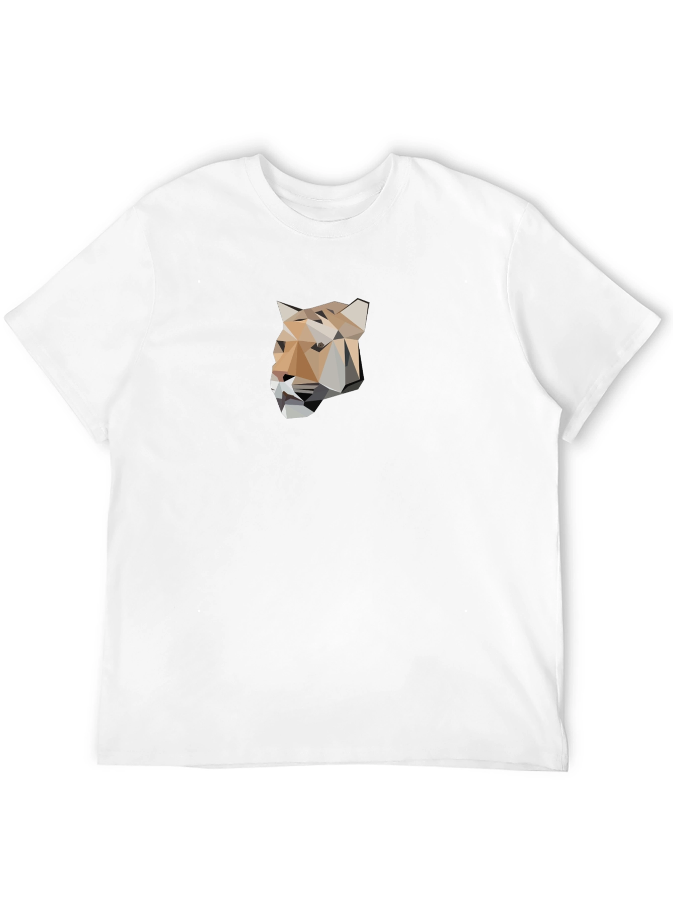 Geometric Cougar Graphic Tee - Stylish Black T-Shirt