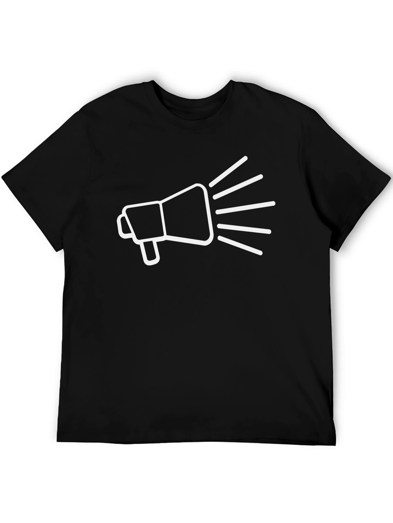 Megaphone Graphic Tee - Black Cotton T-Shirt