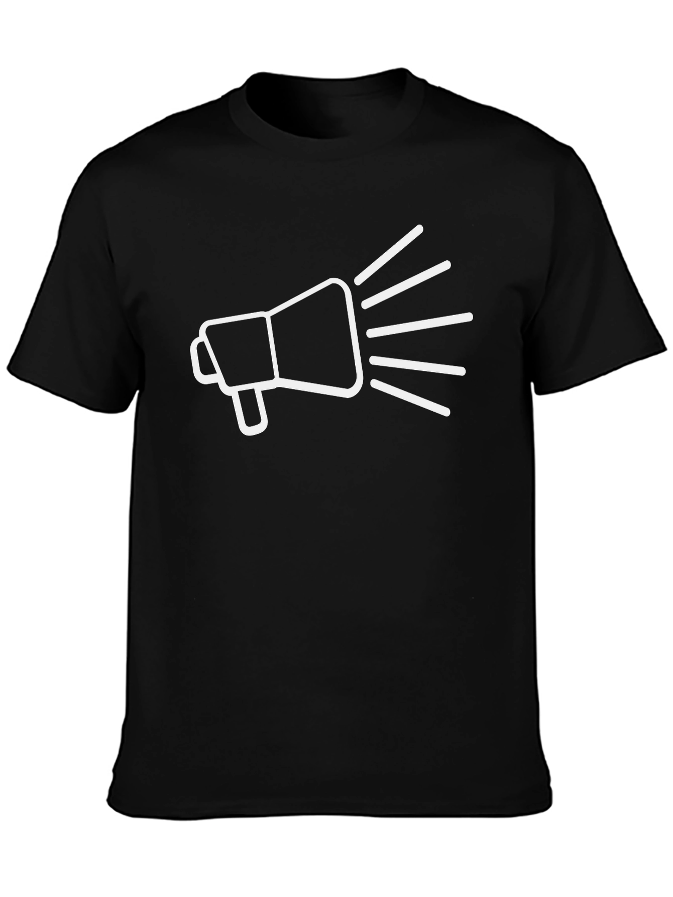 Megaphone Graphic Tee - Black Cotton T-Shirt