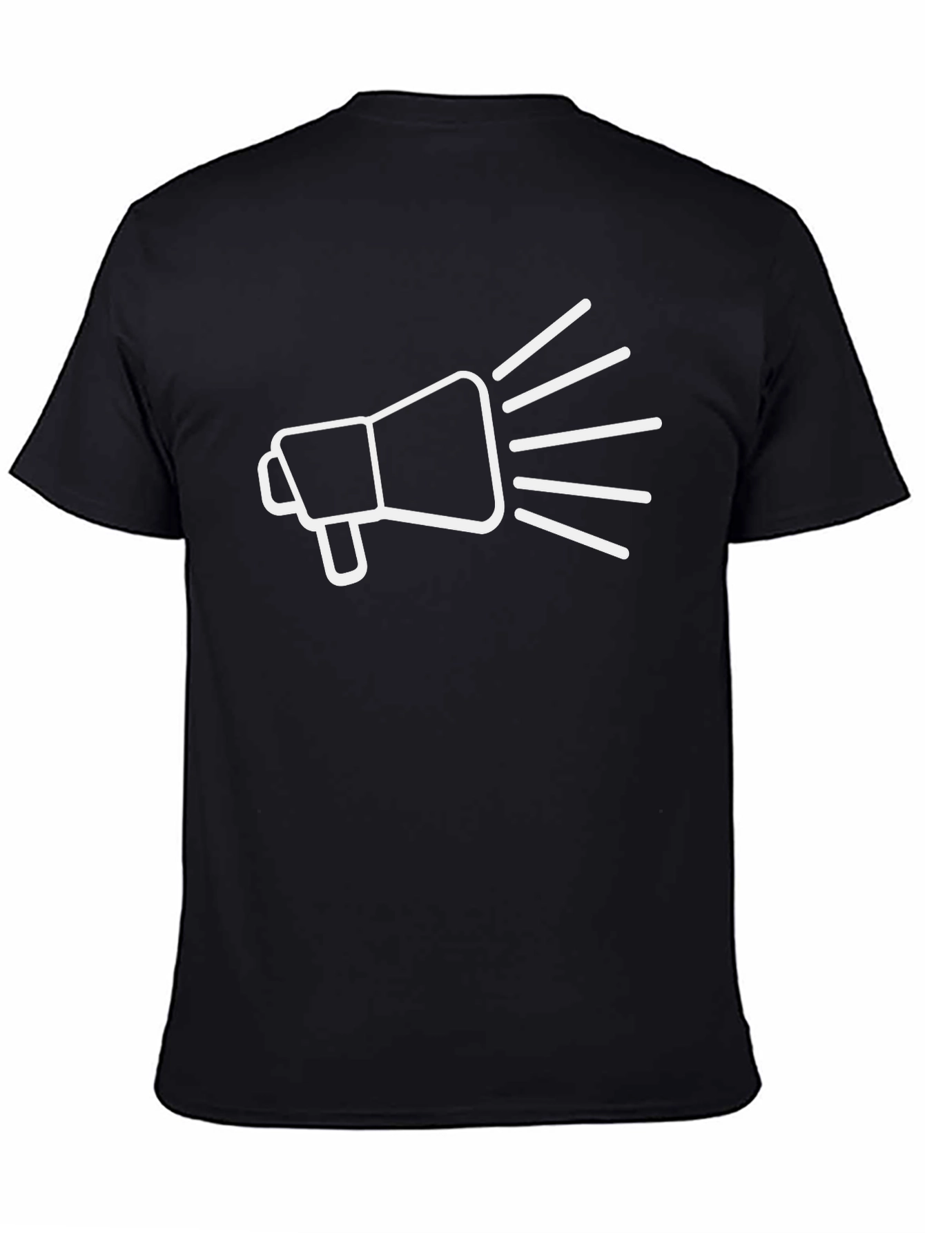 Megaphone Graphic Tee - Black Cotton T-Shirt