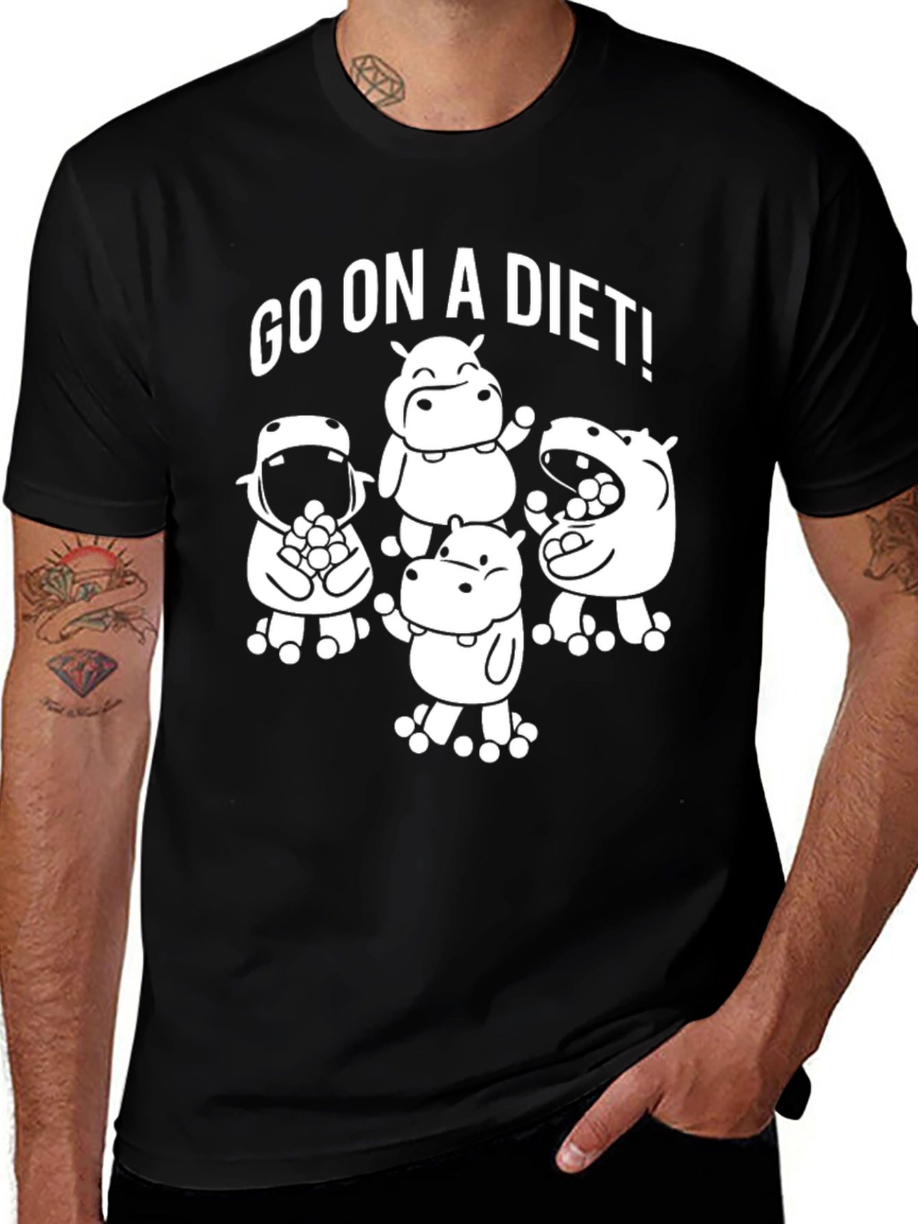 Go On a Diet Hippo Graphic Tee