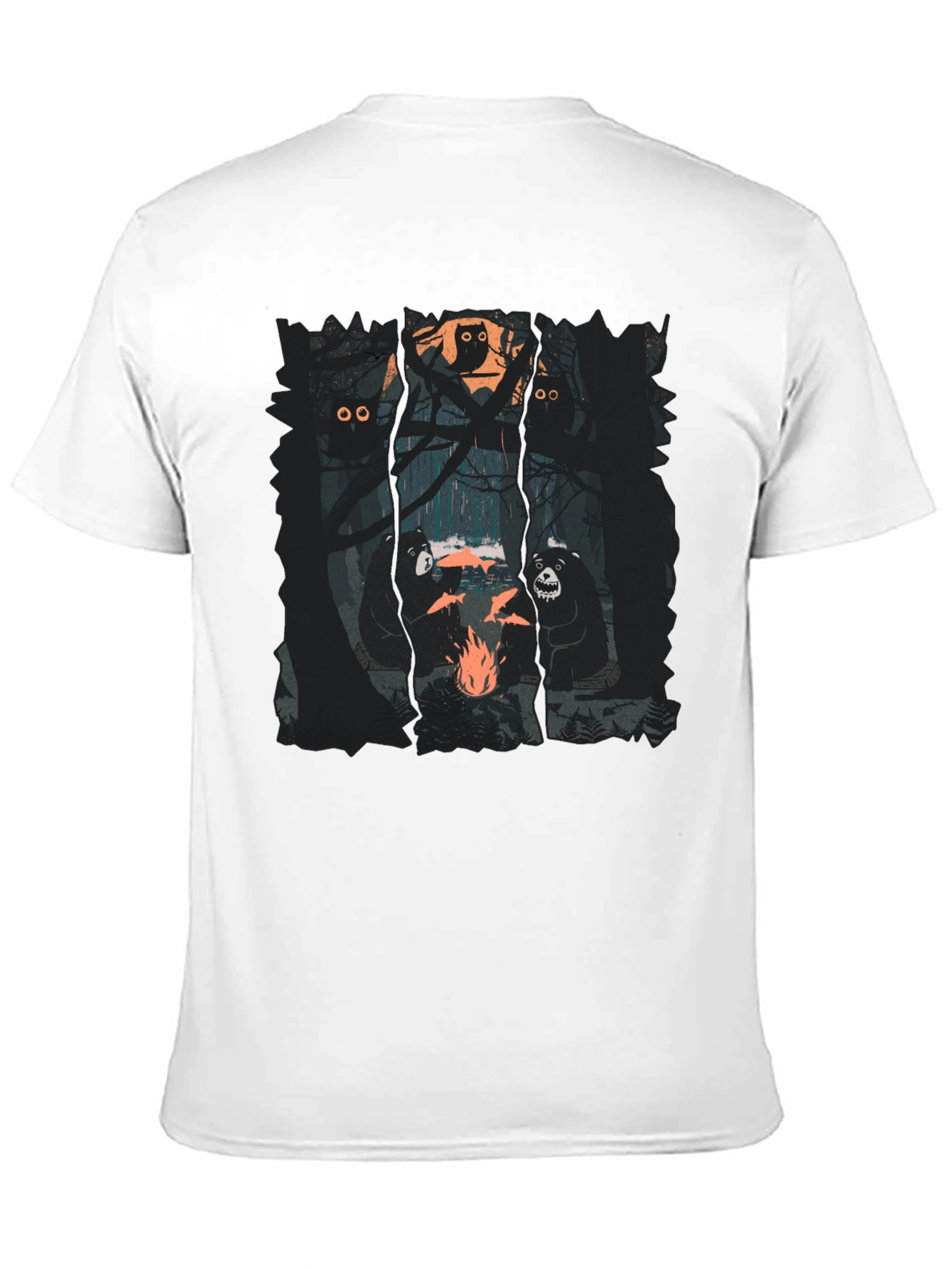Bear Campfire Graphic Tee - Forest Adventure