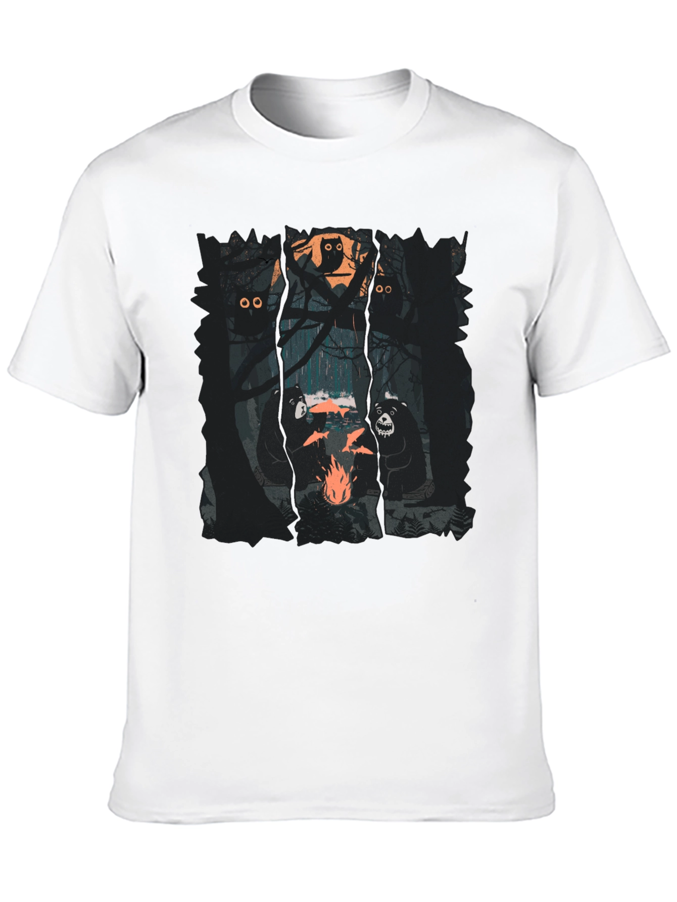 Bear Campfire Graphic Tee - Forest Adventure