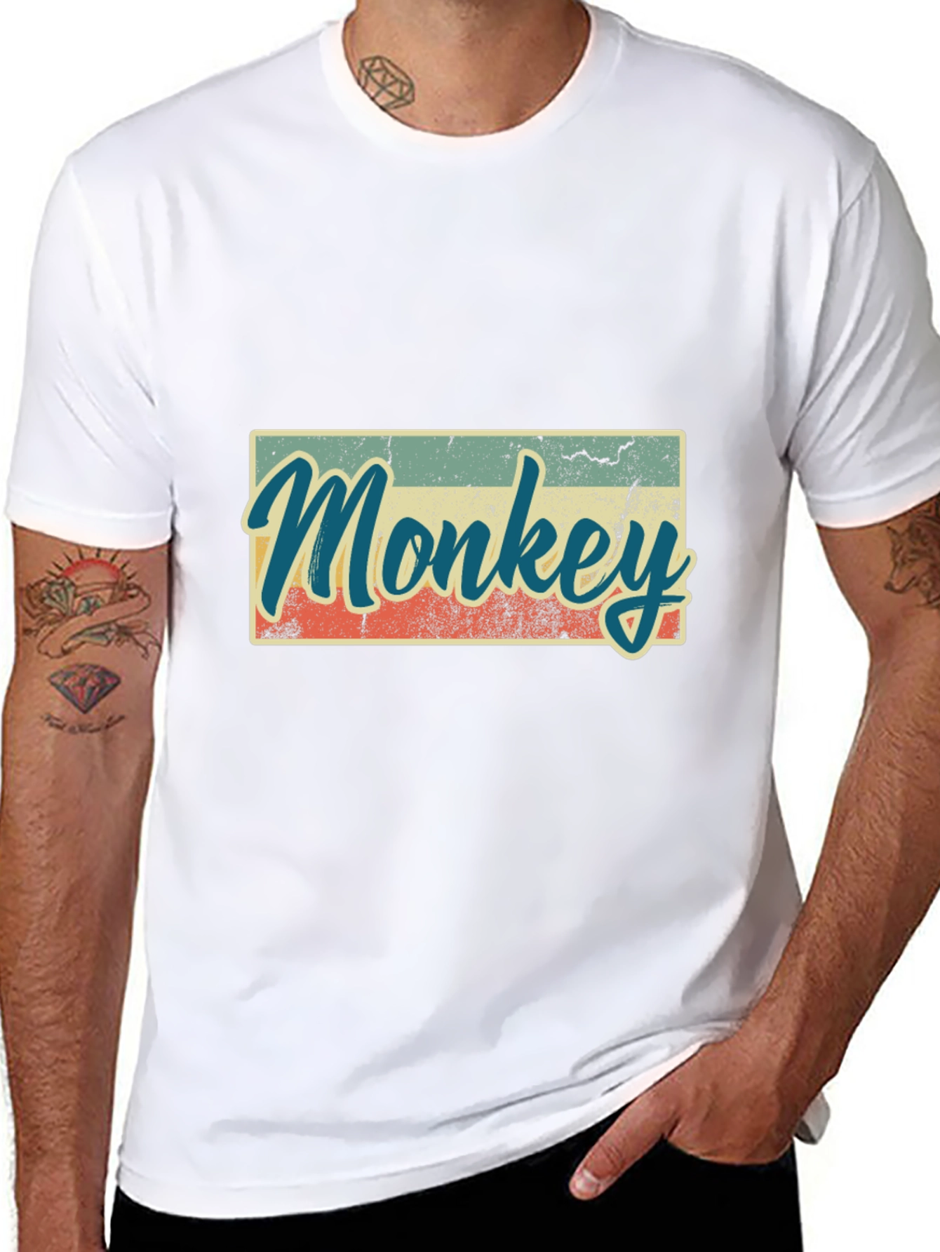 Retro Monkey Graphic T-Shirt - Casual Tee