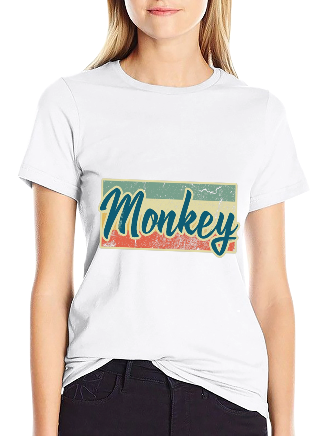 Retro Monkey Graphic T-Shirt - Casual Tee