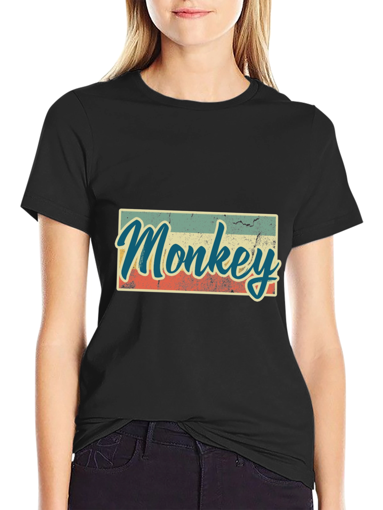 Retro Monkey Graphic T-Shirt - Casual Tee