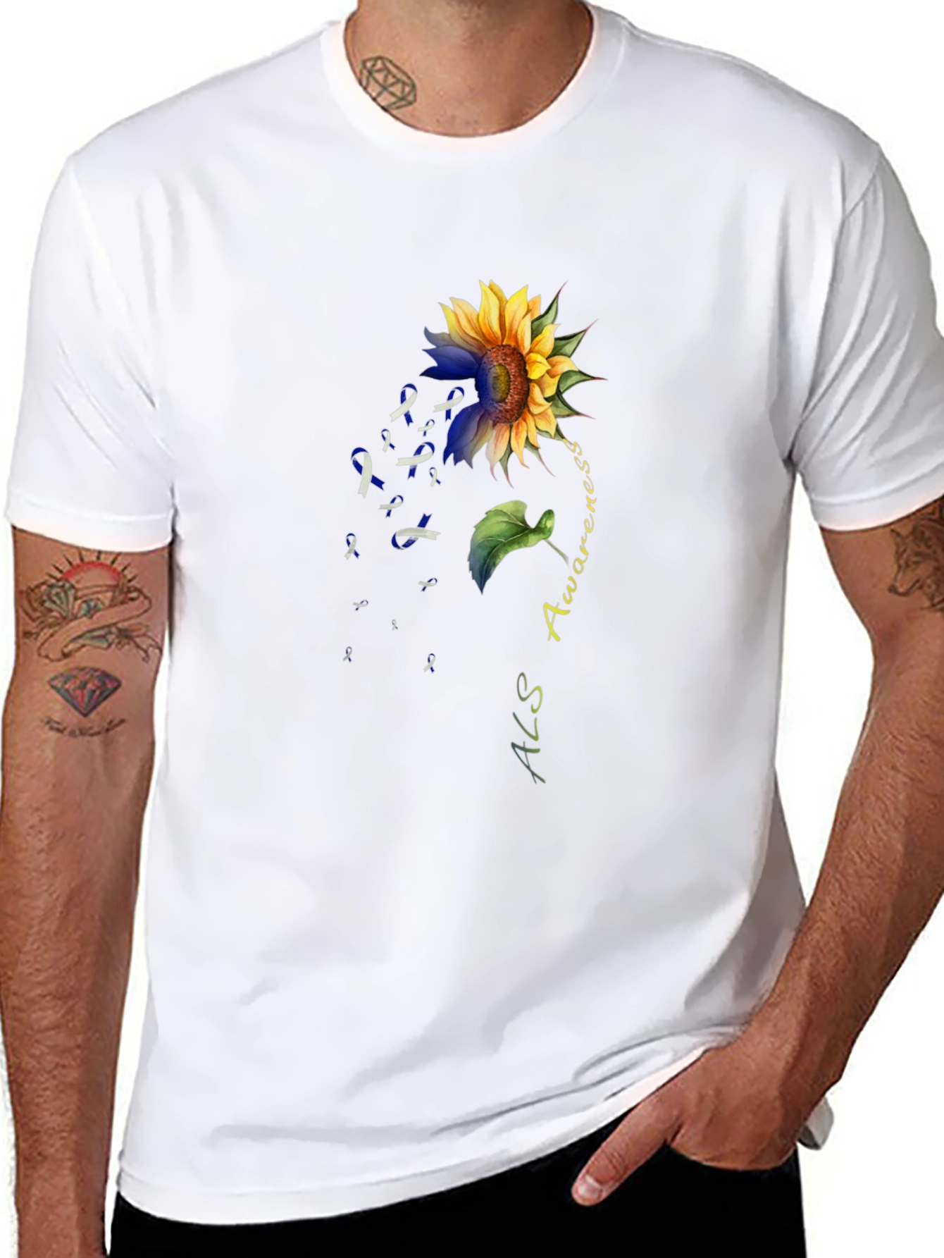 ALS Awareness Sunflower Graphic T-Shirt