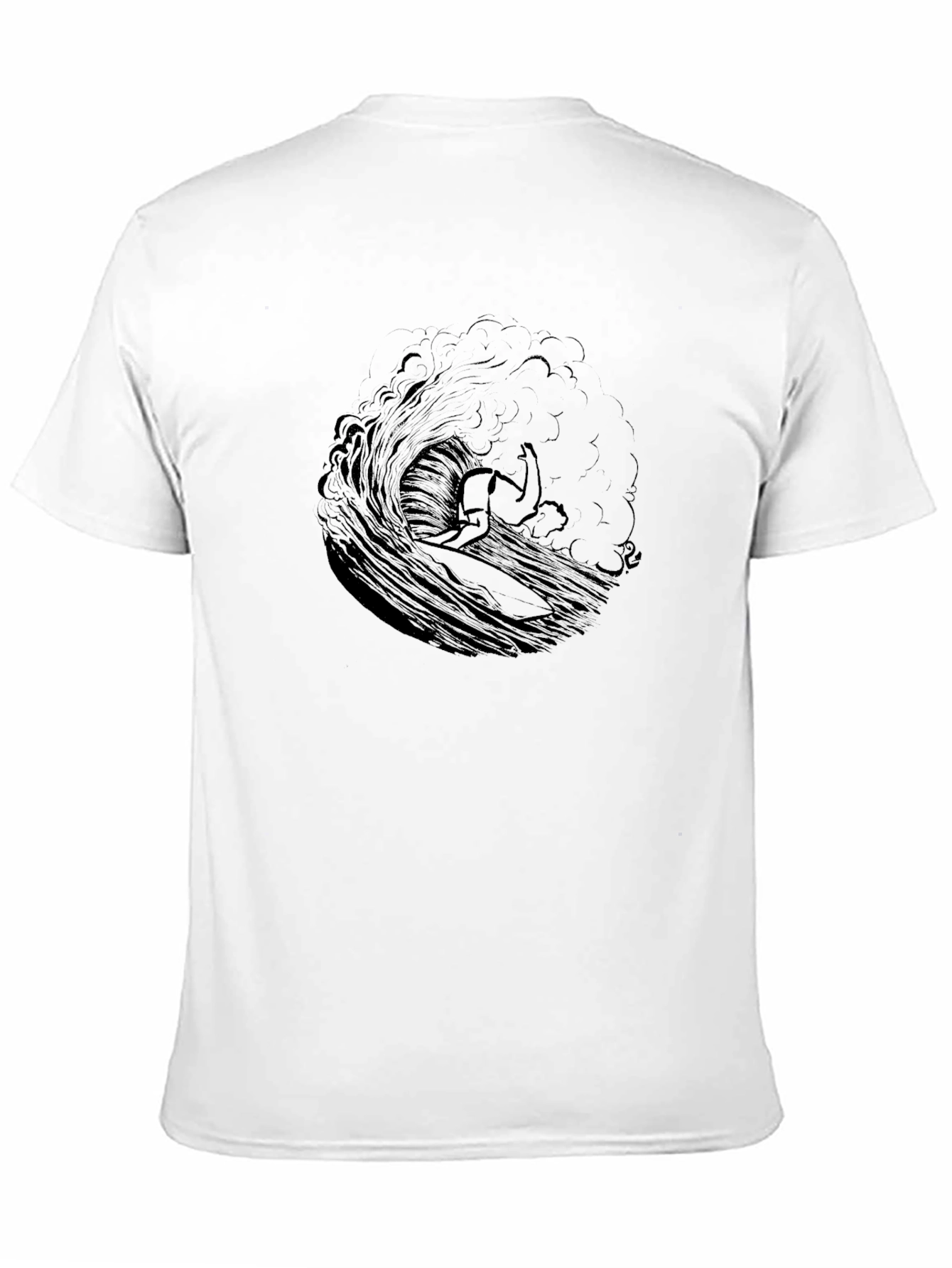 Surfing Wave Graphic Tee - Black