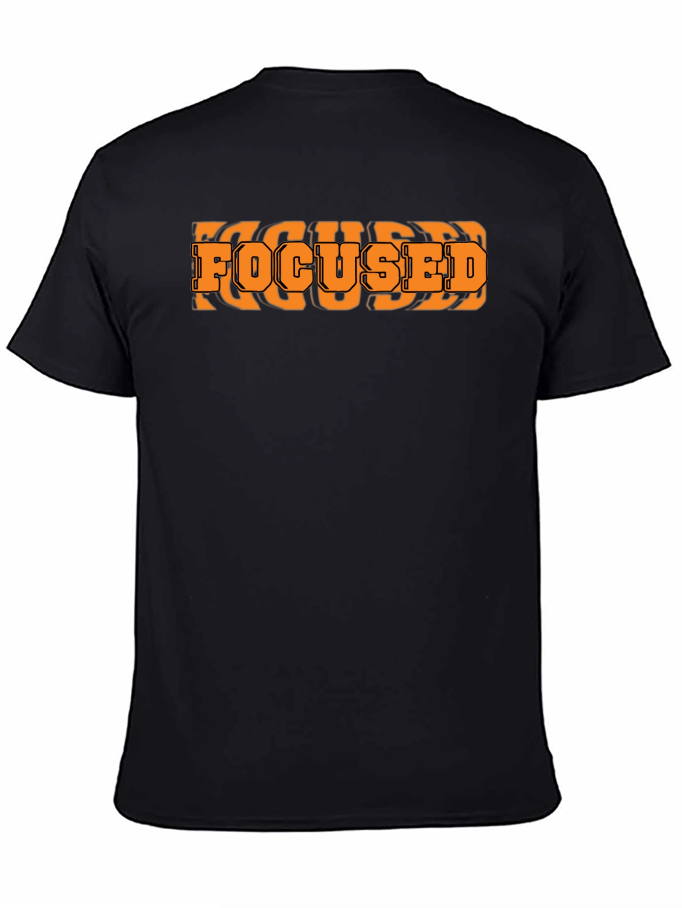 Focused Graphic Print Black T-Shirt