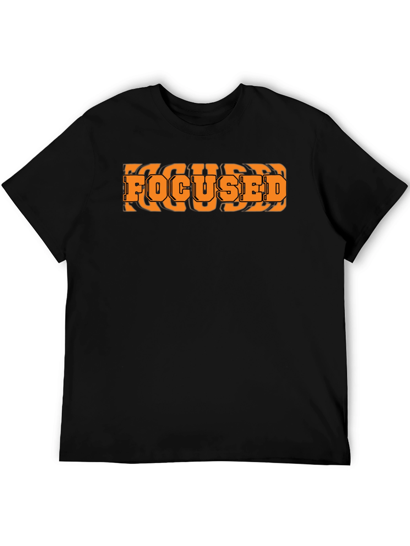 Focused Graphic Print Black T-Shirt