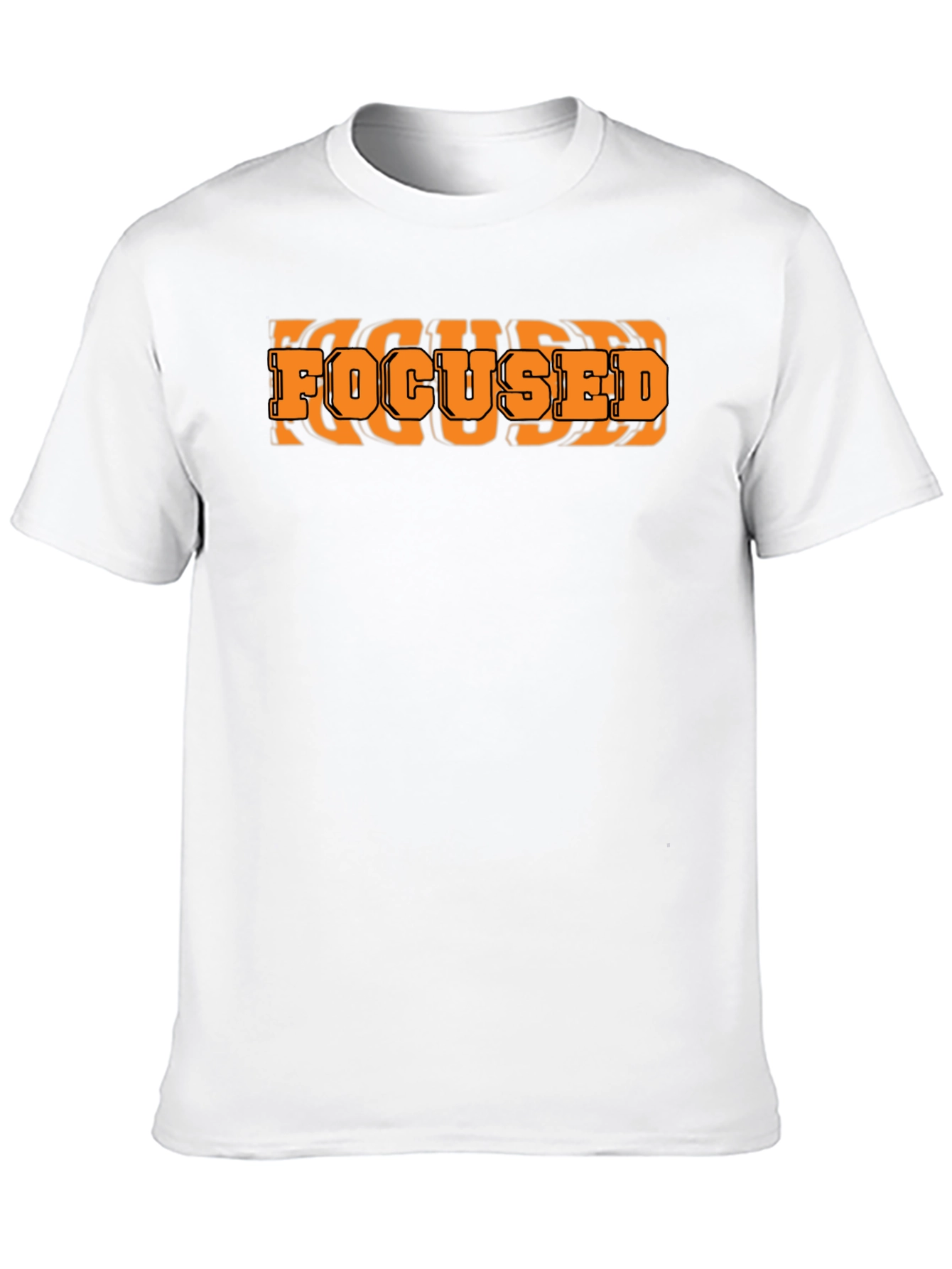Focused Graphic Print Black T-Shirt