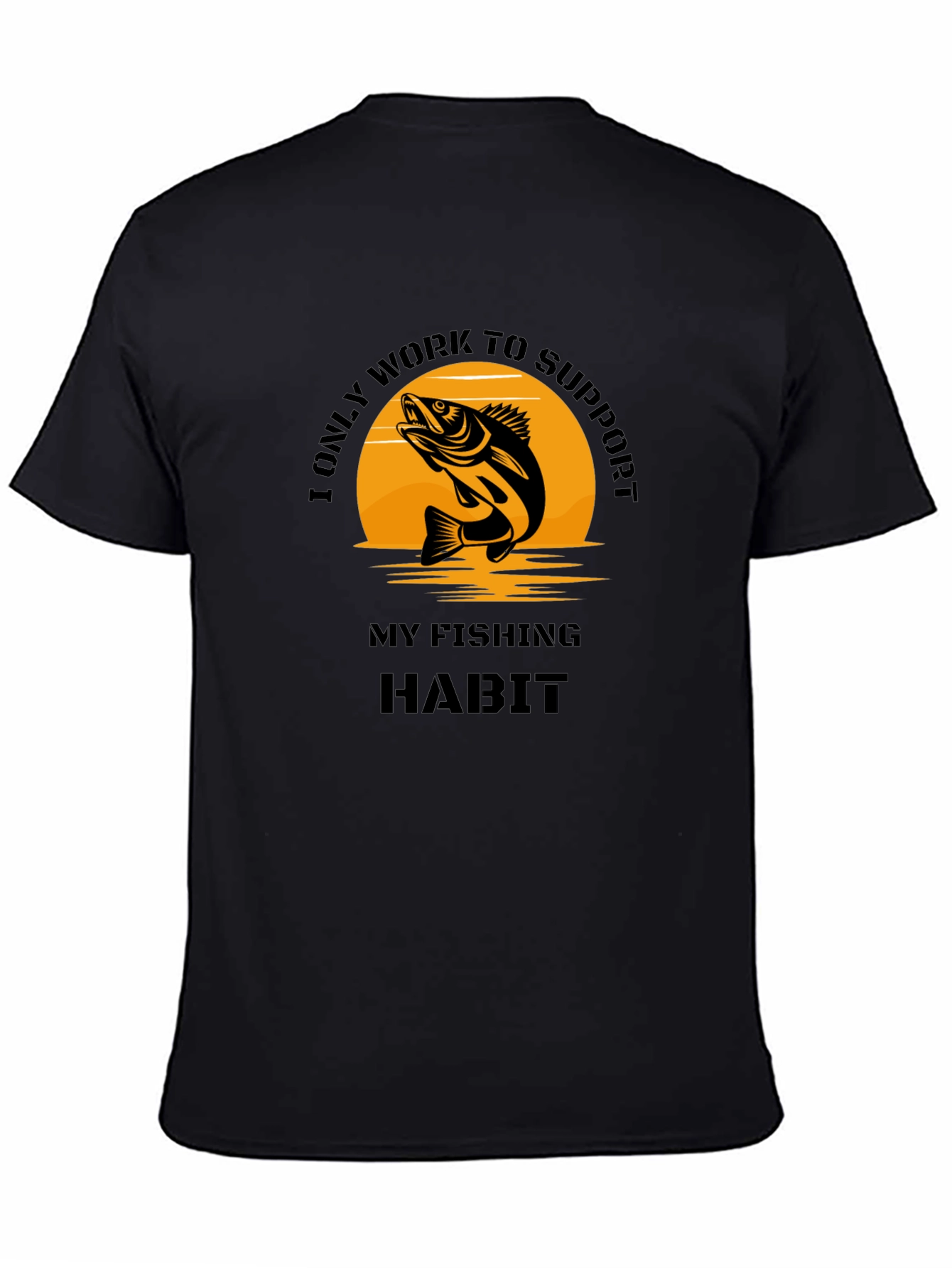 Fishing Habit Graphic Tee - Black