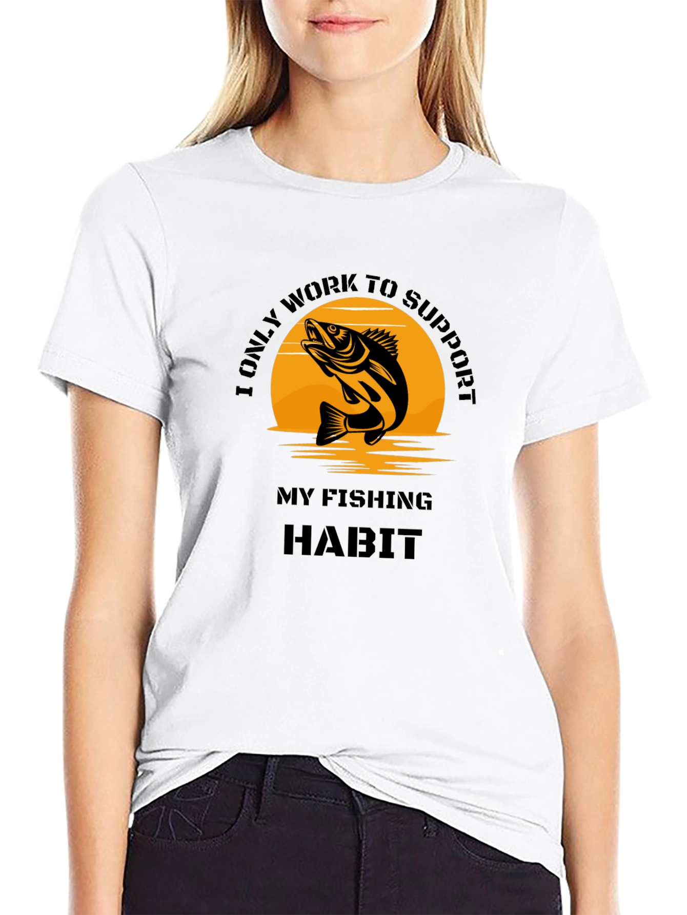 Fishing Habit Graphic Tee - Black