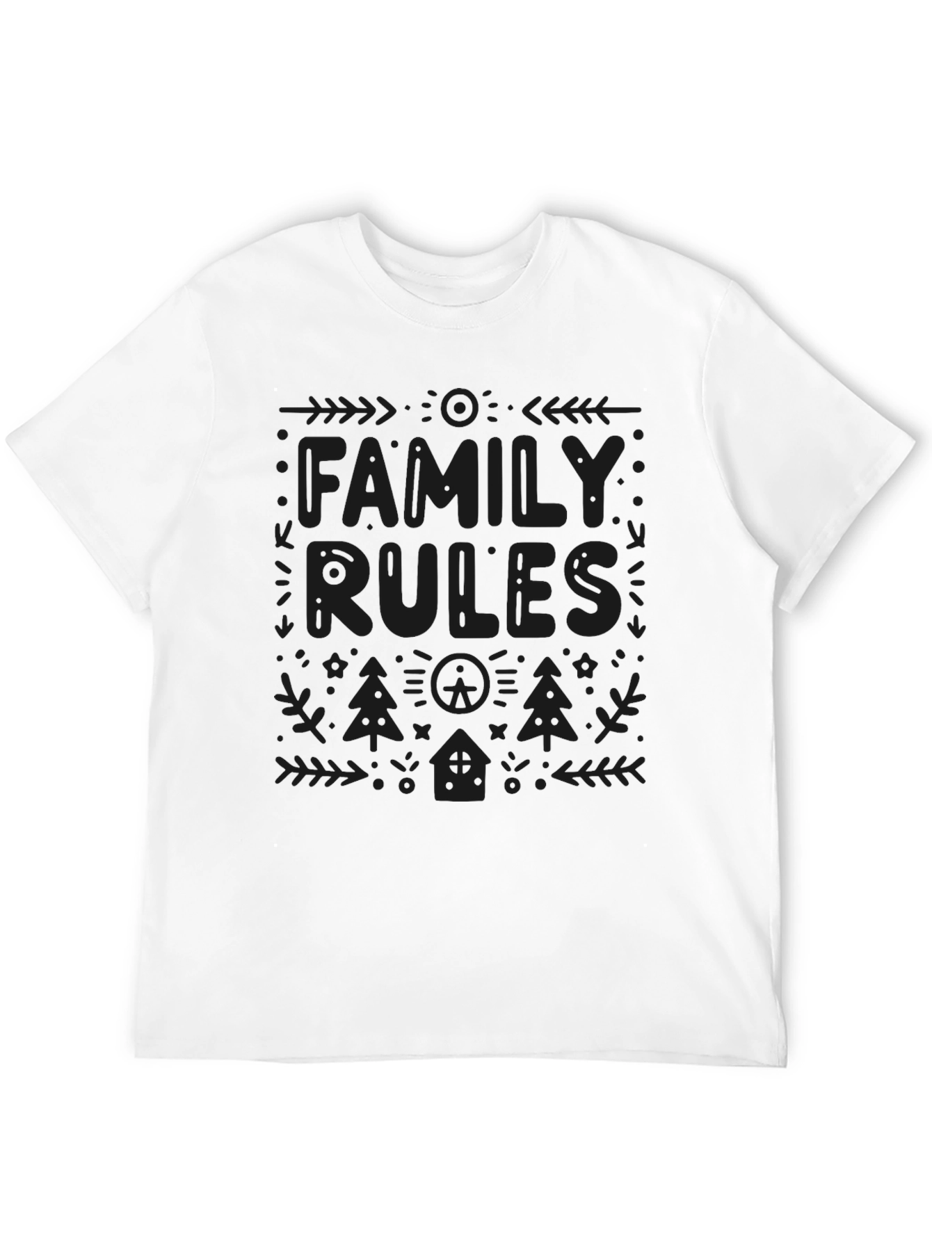 Family Rules Black T-Shirt