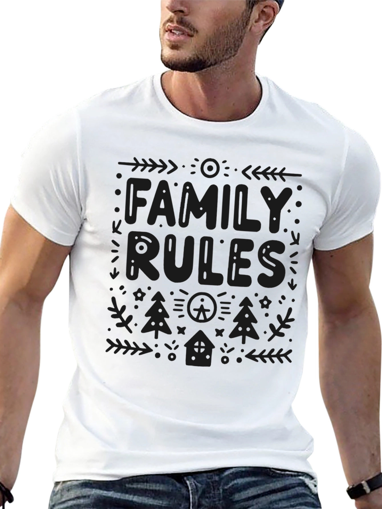 Family Rules Black T-Shirt
