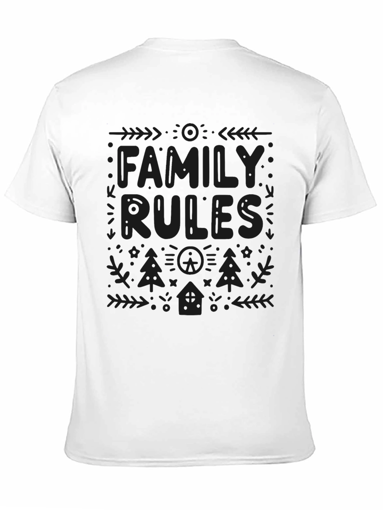 Family Rules Black T-Shirt