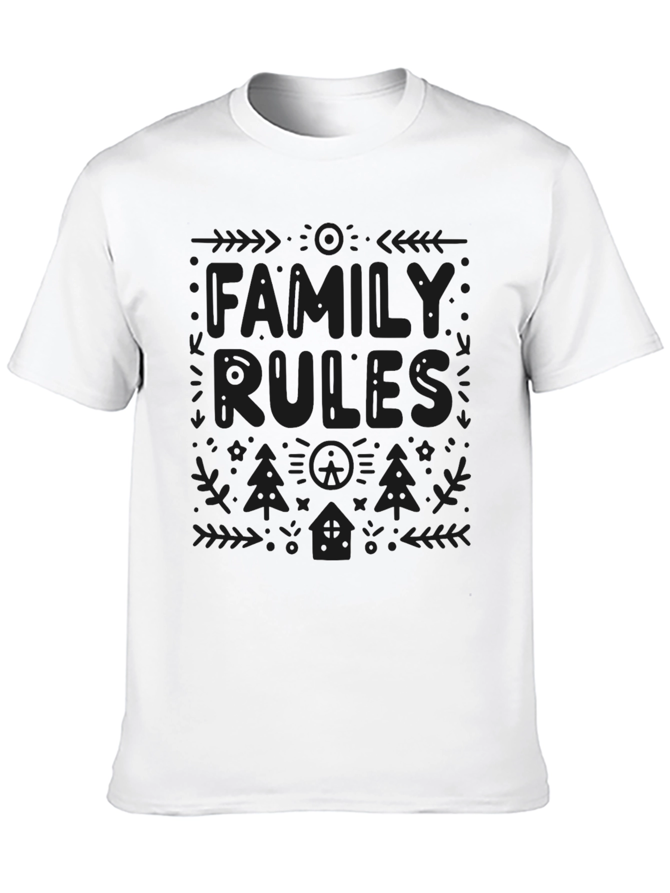 Family Rules Black T-Shirt