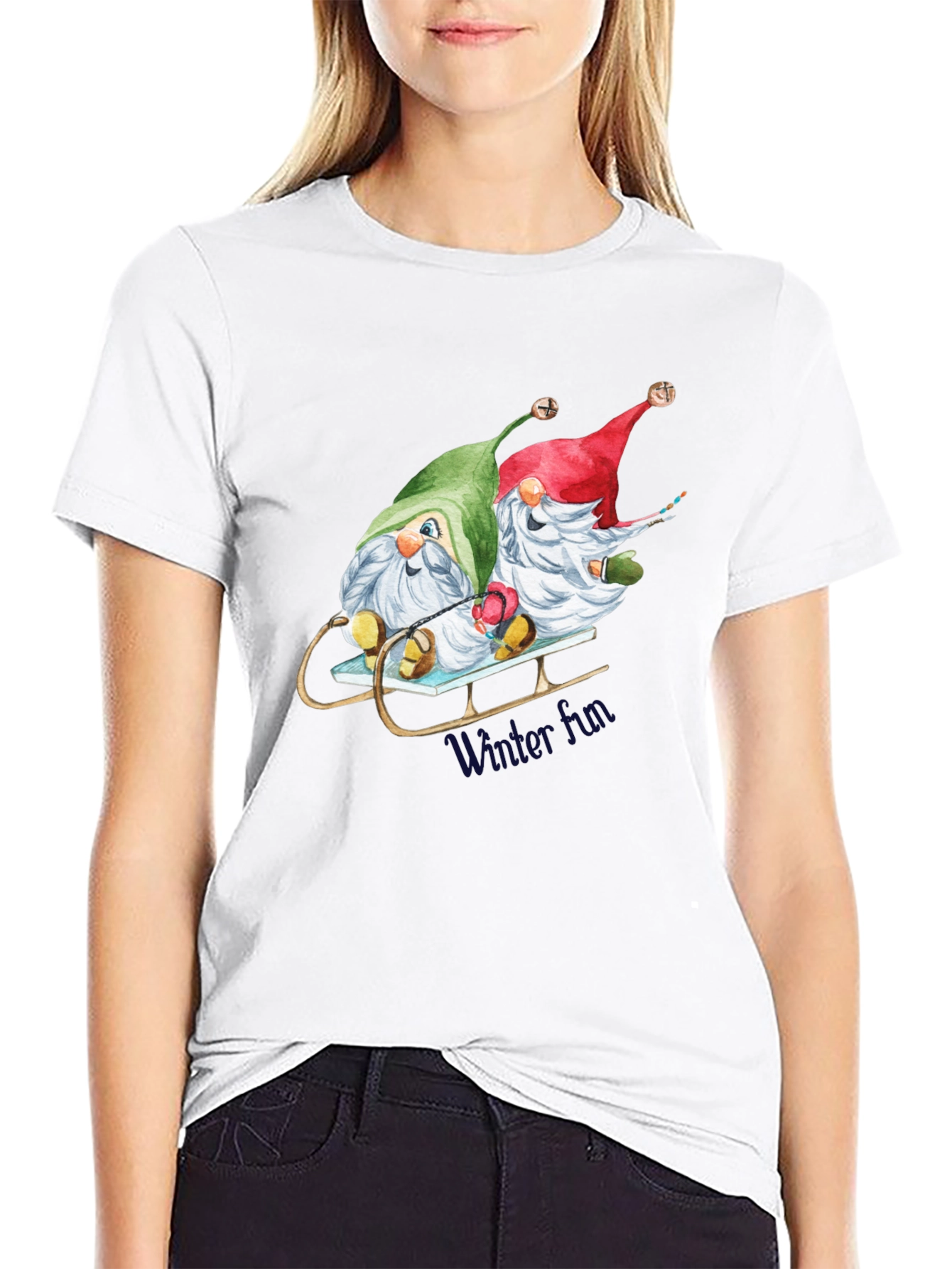 Holiday Gnome Sled T-Shirt