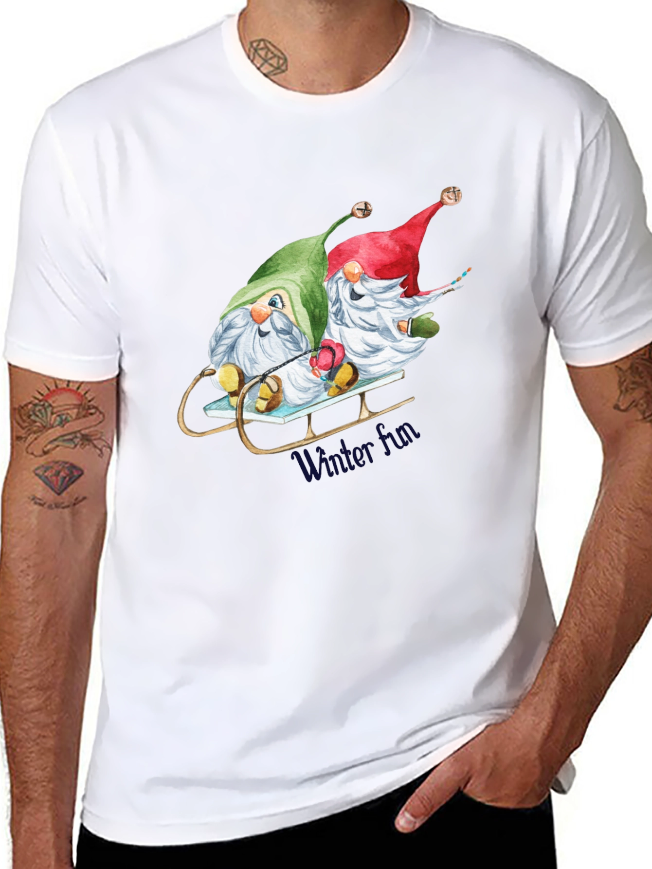 Holiday Gnome Sled T-Shirt