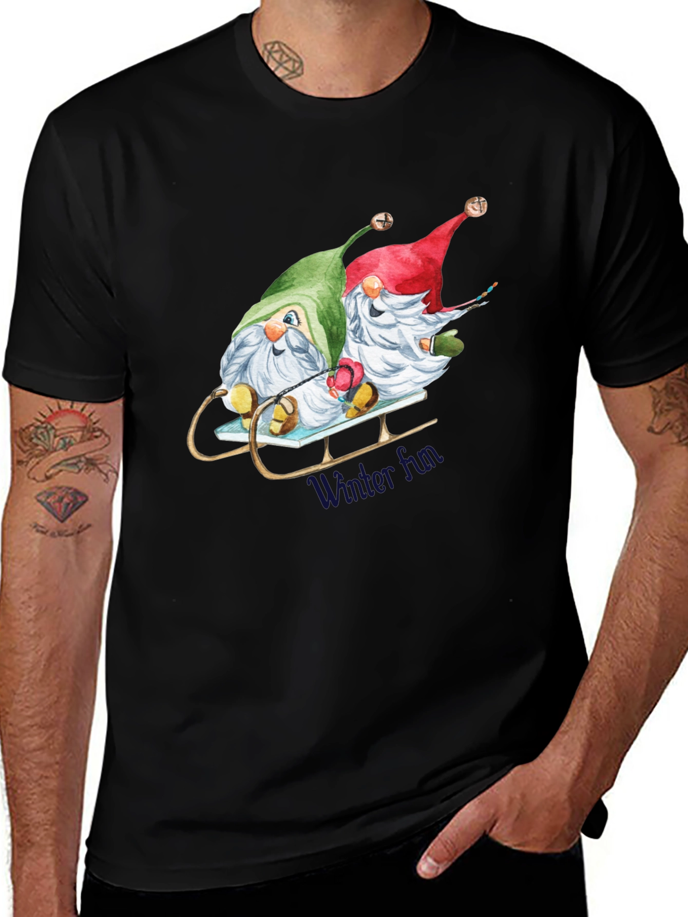 Holiday Gnome Sled T-Shirt