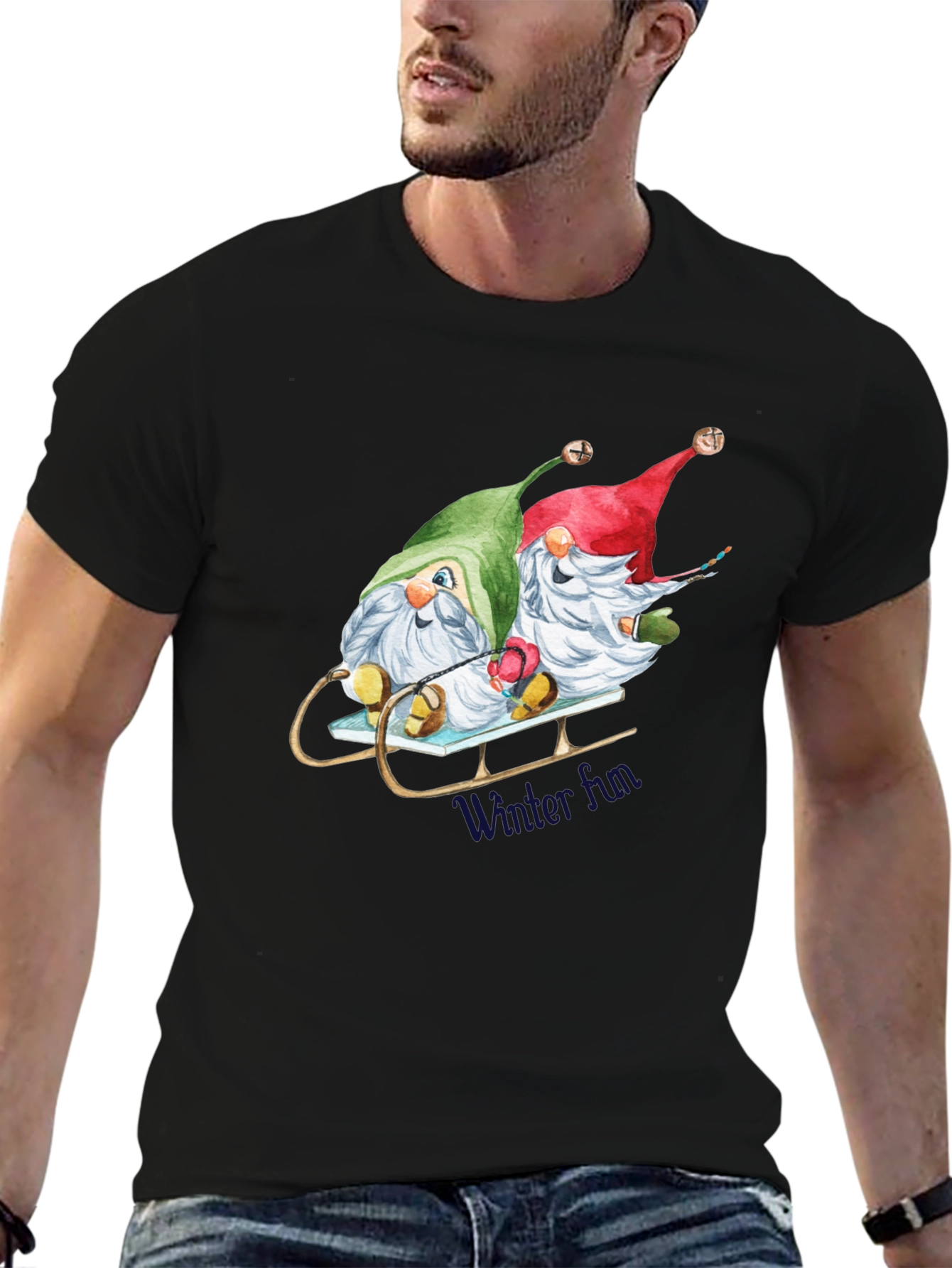 Holiday Gnome Sled T-Shirt
