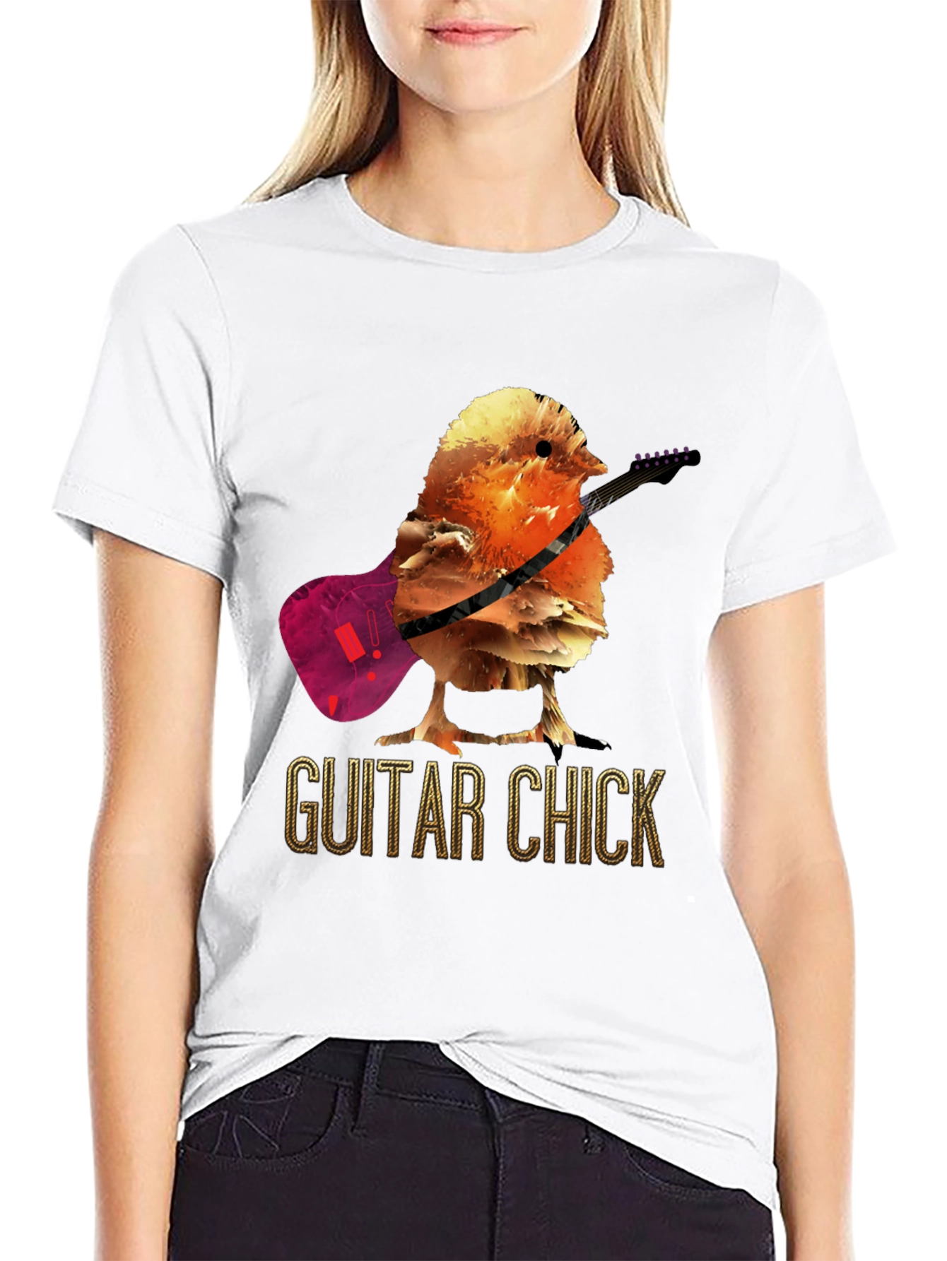 Guitar Chick T-Shirt - Music Bird Tee