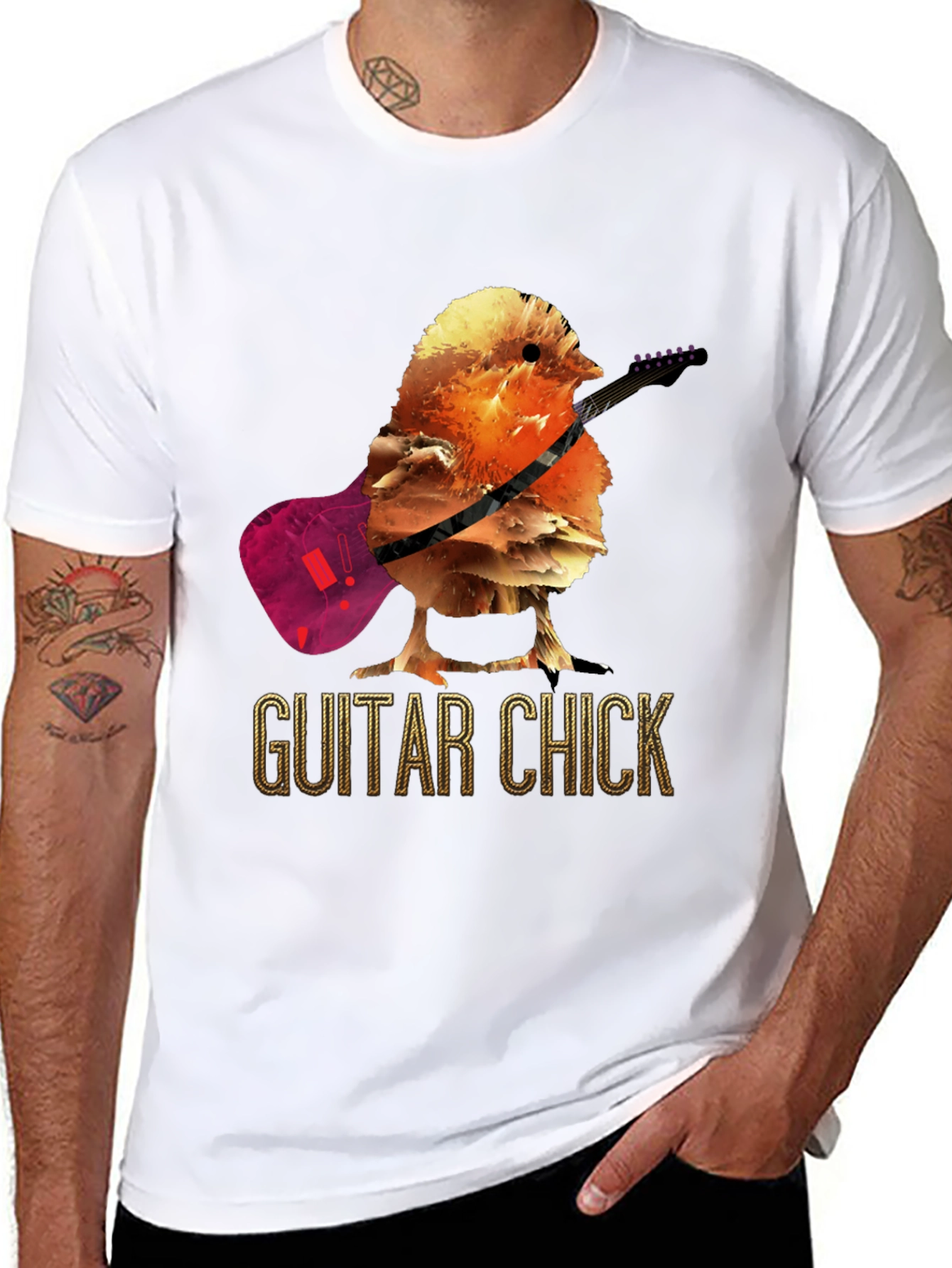 Guitar Chick T-Shirt - Music Bird Tee