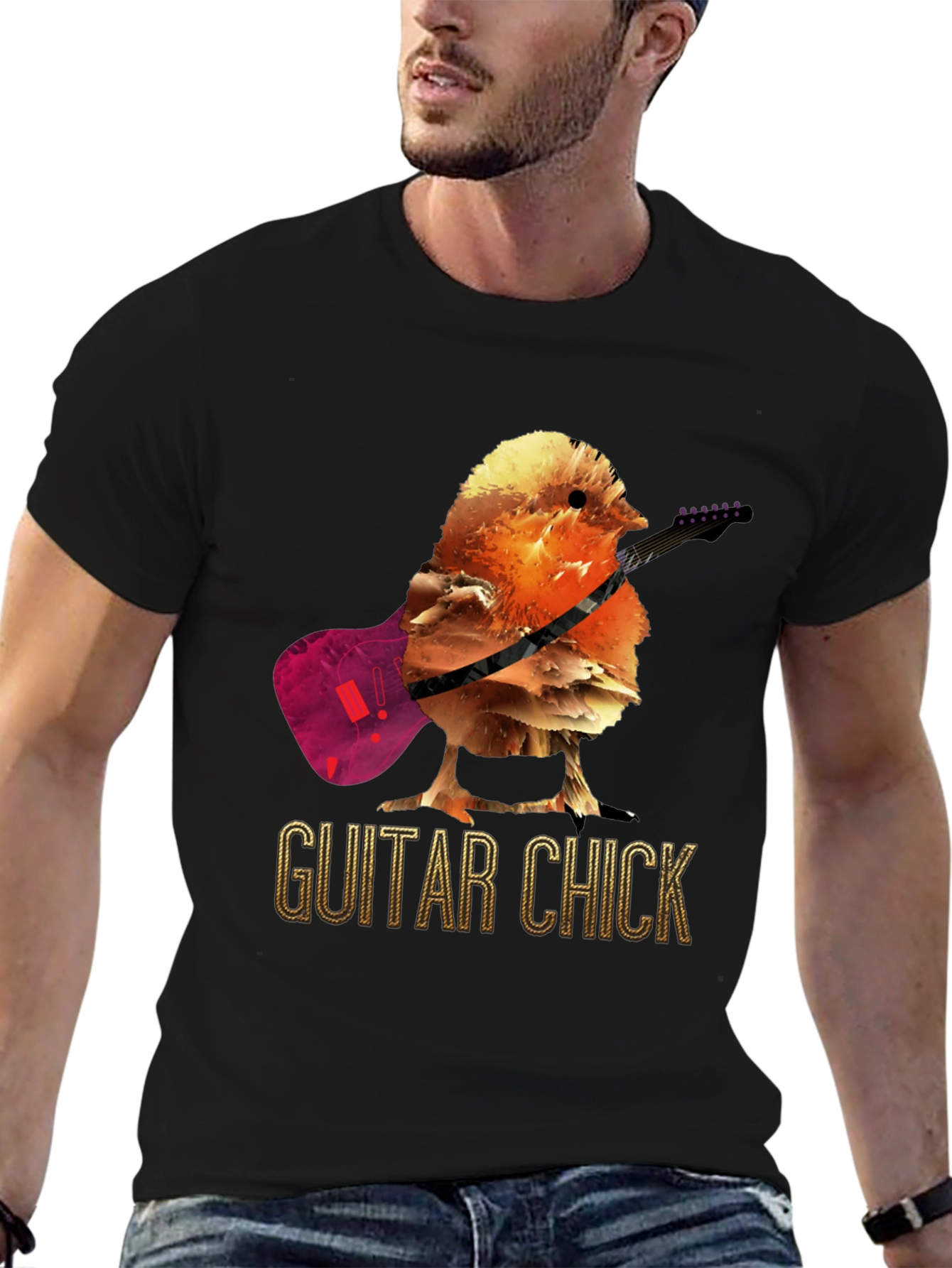Guitar Chick T-Shirt - Music Bird Tee