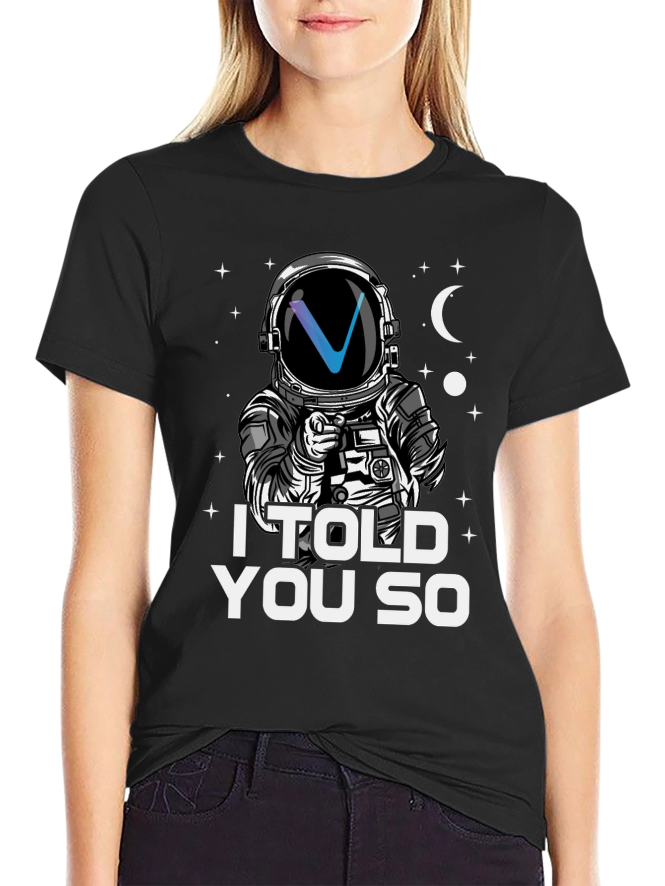 I Told You So T-Shirt Astronaut Crypto Design